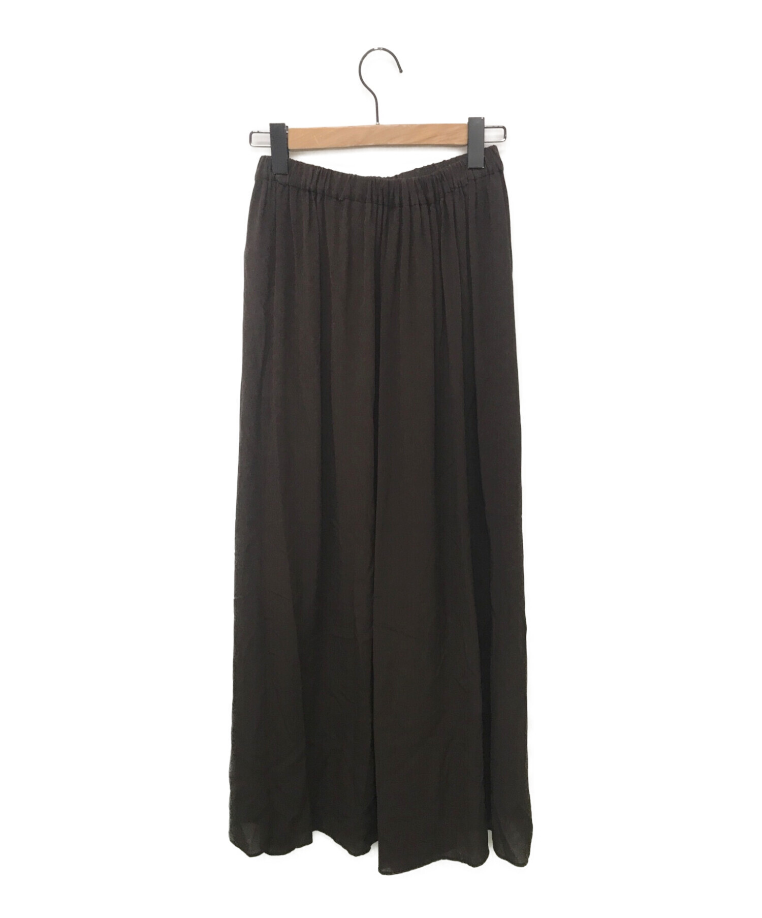 ATON (エイトン) NATURAL DYE SILK BACK DRAPE SKIRT ブラウン サイズ:2