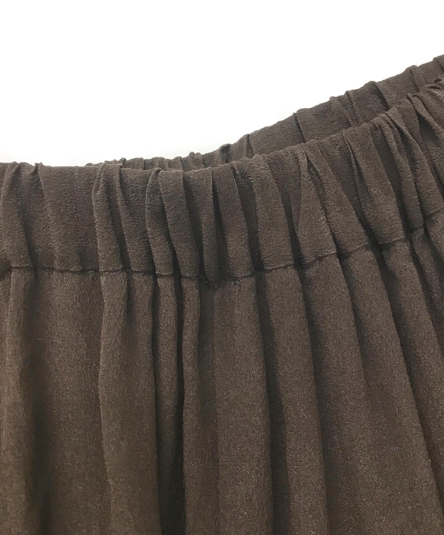 ATON (エイトン) NATURAL DYE SILK BACK DRAPE SKIRT ブラウン サイズ:2