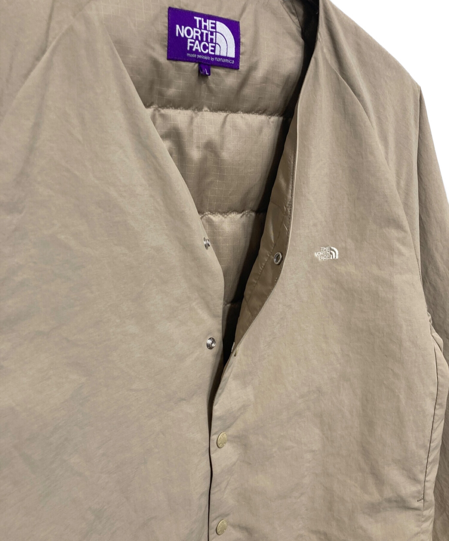 THE NORTHFACE PURPLELABEL (ザ・ノースフェイス パープルレーベル) ダウンカーディガン ベージュ サイズ:L