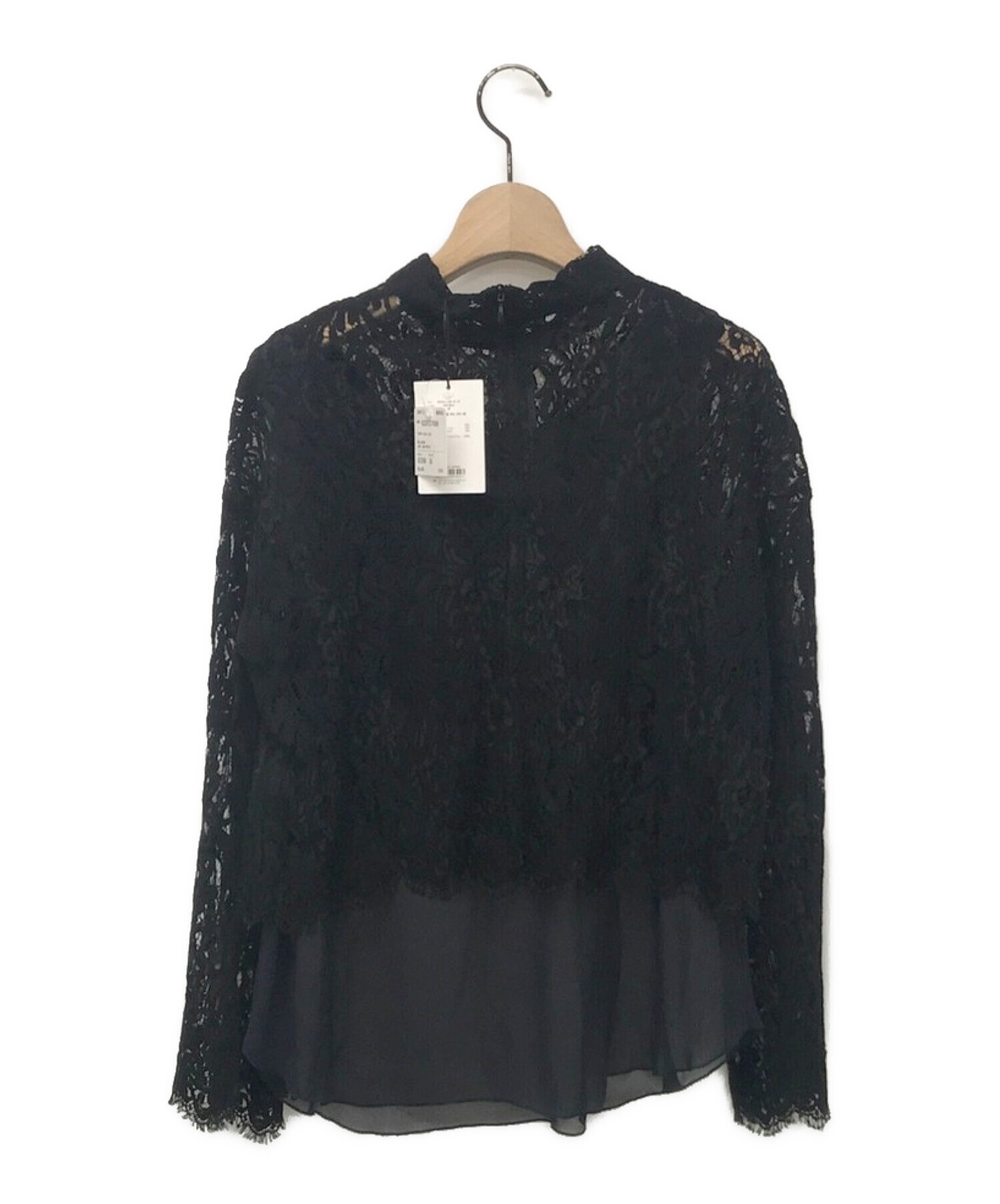 中古・古着通販】AEVES (アエヴェス) FRENCH LACE EMMA TOPS ブラック