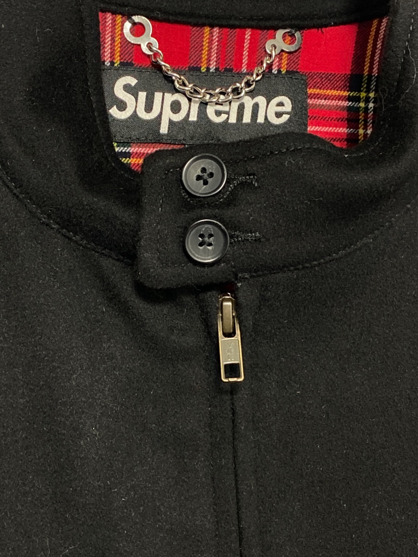 SUPREME (シュプリーム) Loro Piana Wool Harrington Jacket ブラック サイズ:Ｌ