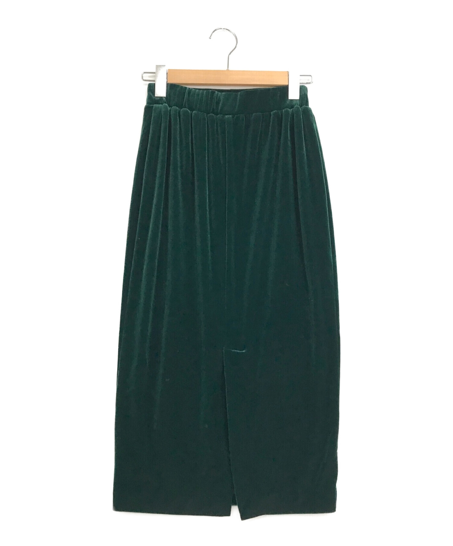 MUSE de Deuxieme Classe (ミューズ ドゥーズィエム クラス) ベロアタイトスカート グリーン サイズ:34