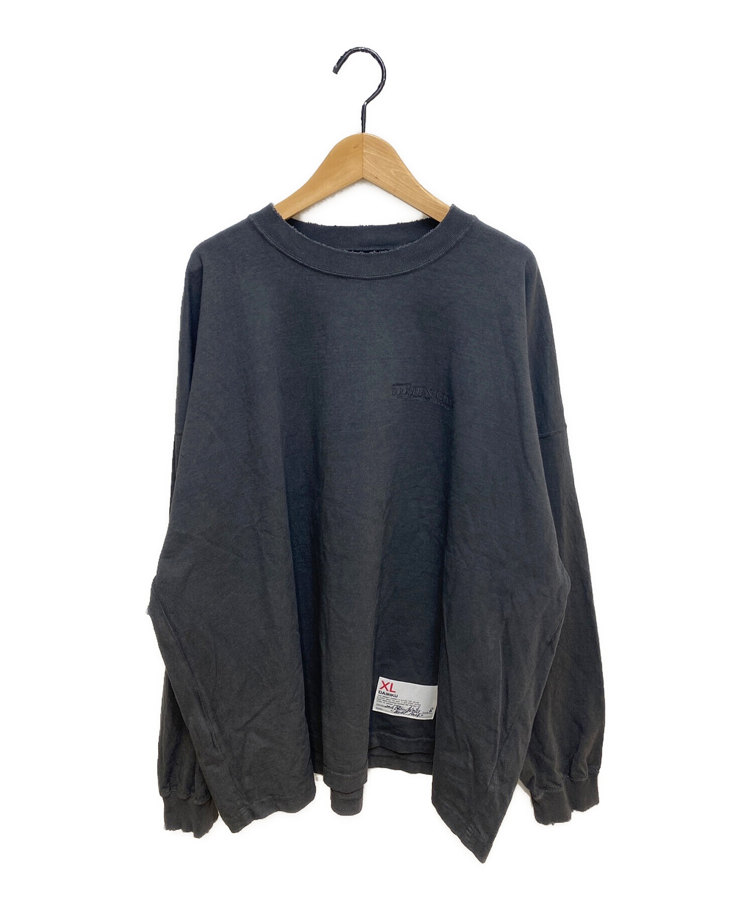 DAIRIKU (ダイリク) 21AW Embroidery Washed L/s Tee ブラック サイズ:XL