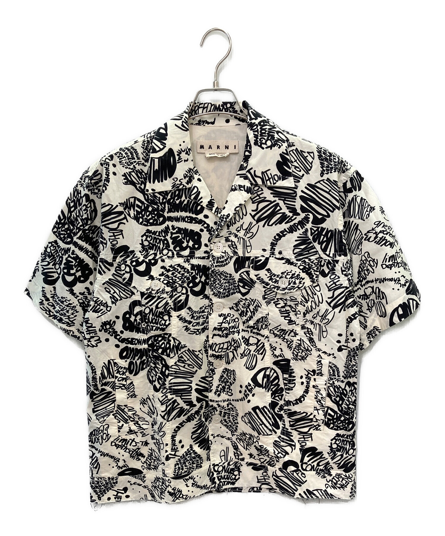 中古・古着通販】MARNI (マルニ) Written Flower Short Sleeve Shirt ホワイト サイズ:46｜ブランド・古着通販  トレファク公式【TREFAC FASHION】スマホサイト