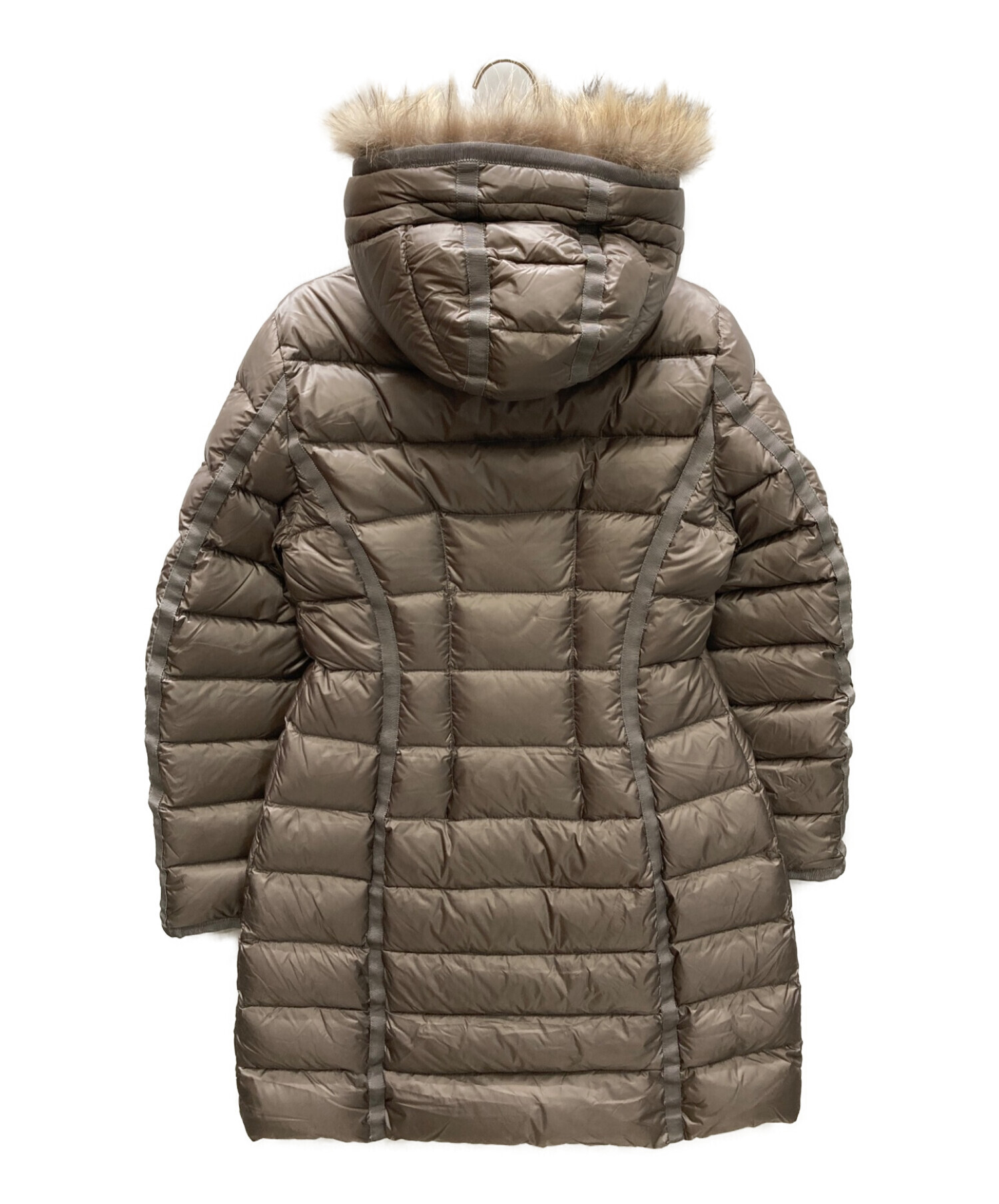 MONCLER (モンクレール) ファー付ダウンコート モカ サイズ:1