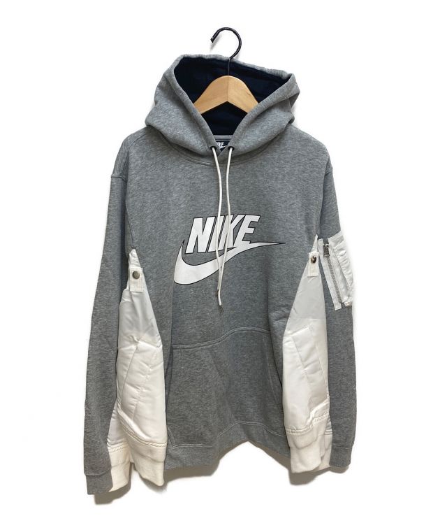 中古・古着通販】SACAI×NIKE (サカイ × ナイキ) MA-1ドッキングパーカー グレー×ホワイト サイズ:2｜ブランド・古着通販  トレファク公式【TREFAC FASHION】スマホサイト