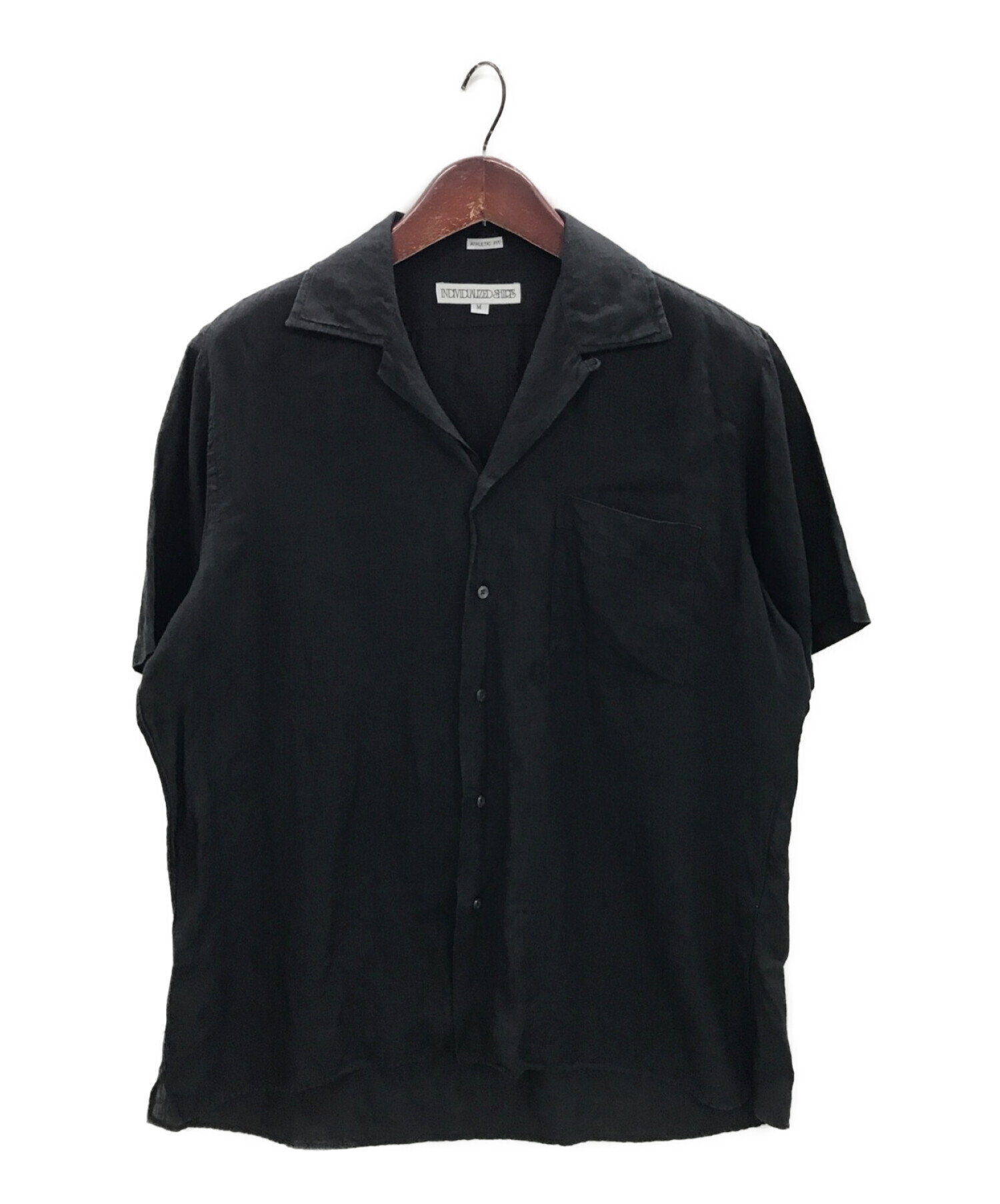INDIVIDUALIZED SHIRTS (インディビジュアライズドシャツ) オープンカラーリネンシャツ ブラック サイズ:M