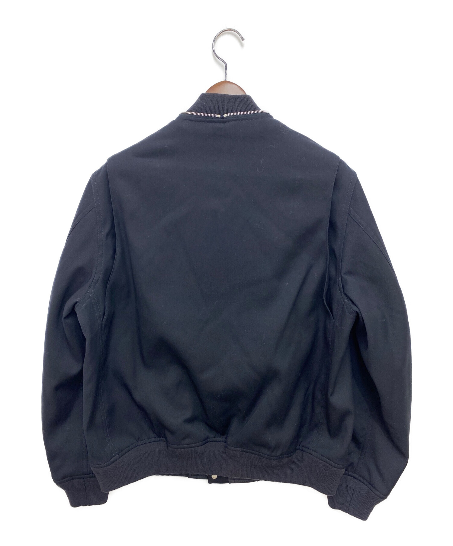 JIL SANDER (ジルサンダー) Ribbed-trim Zip-detail Bomber Jacket ブラック サイズ:44