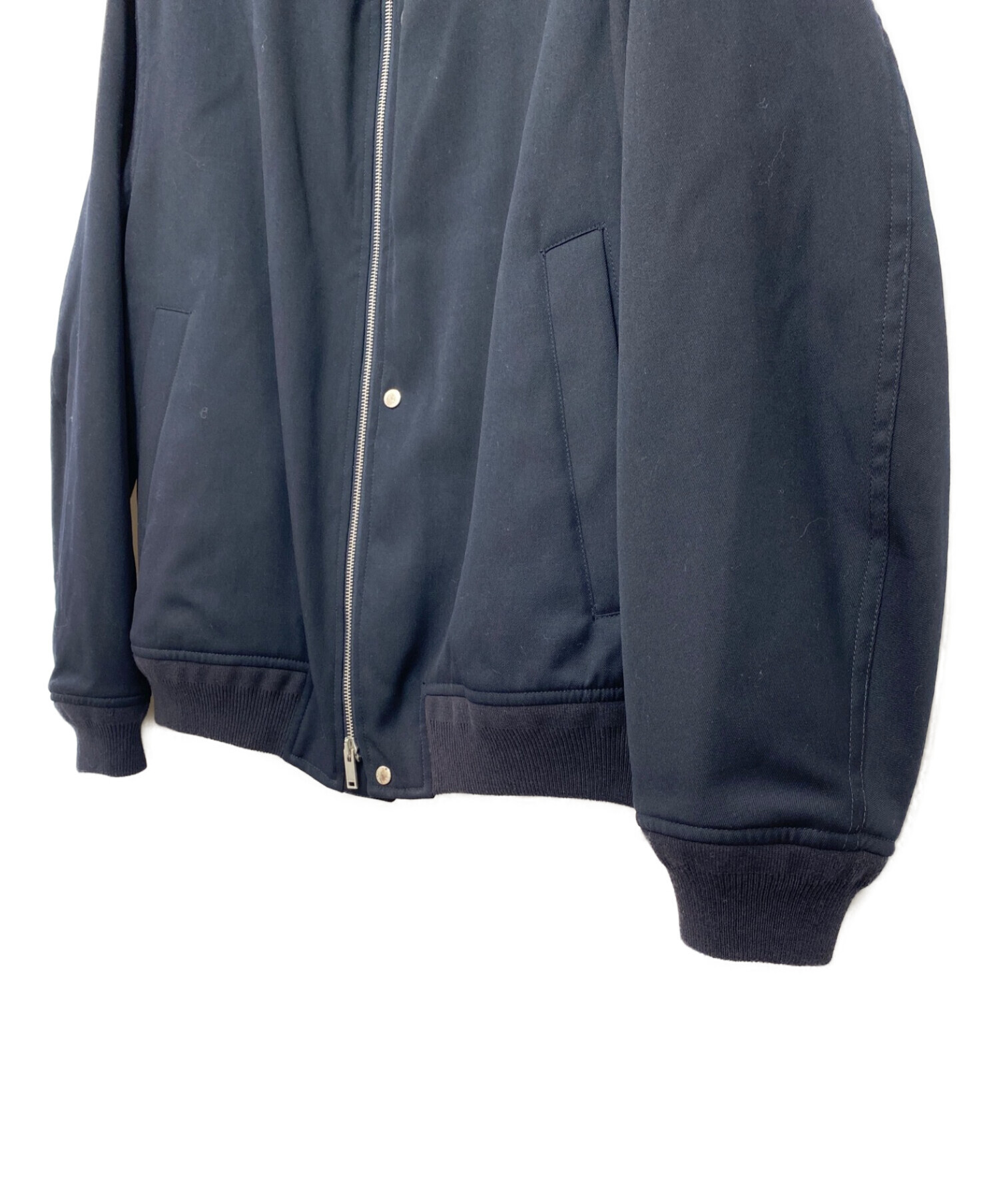 中古・古着通販】JIL SANDER (ジルサンダー) Ribbed-trim Zip-detail Bomber Jacket ブラック サイズ:44｜ブランド・古着通販  トレファク公式【TREFAC FASHION】スマホサイト