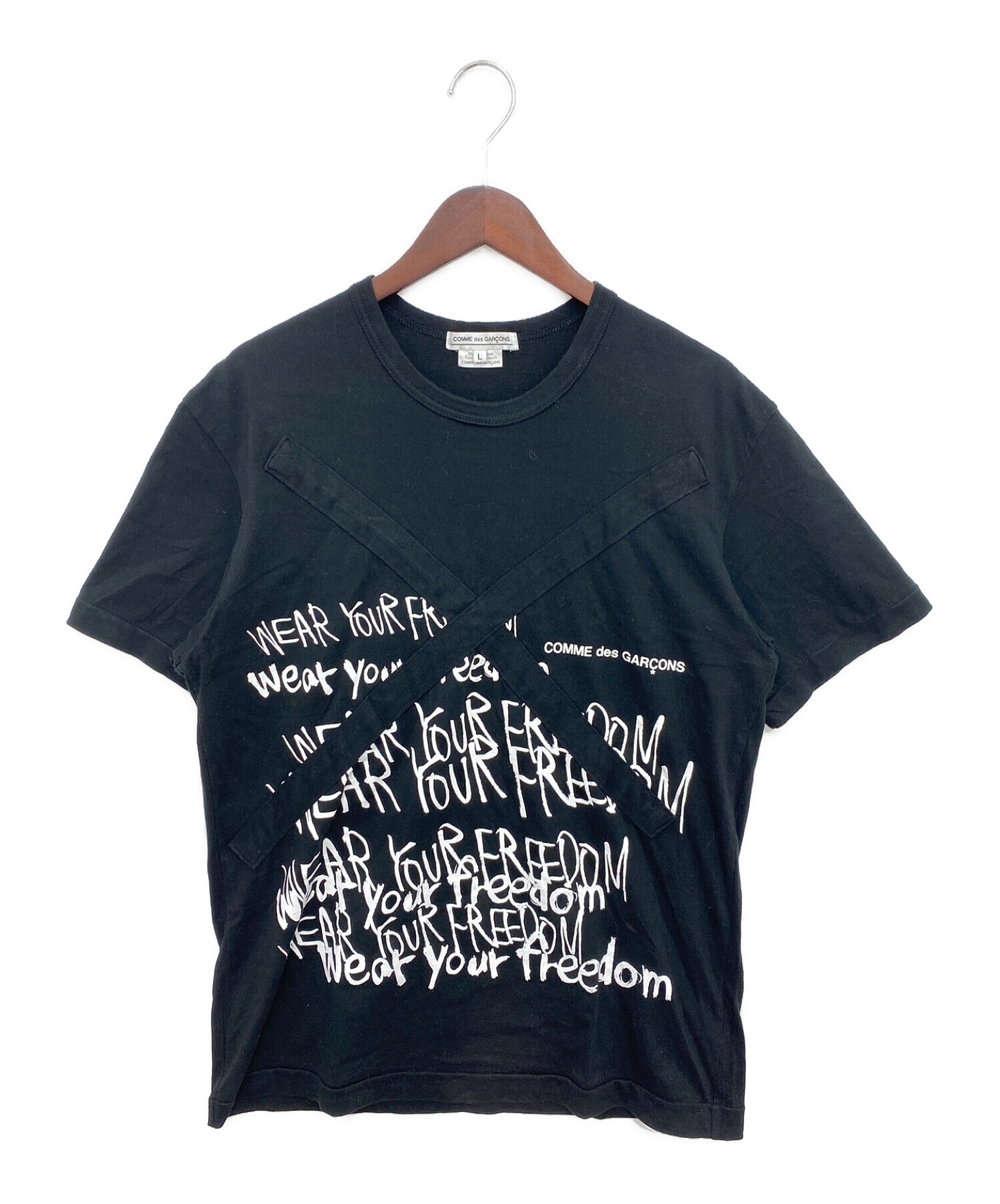 COMME des GARCONS (コムデギャルソン) WEAR YOUR FREEDOM TEE ブラック サイズ:L