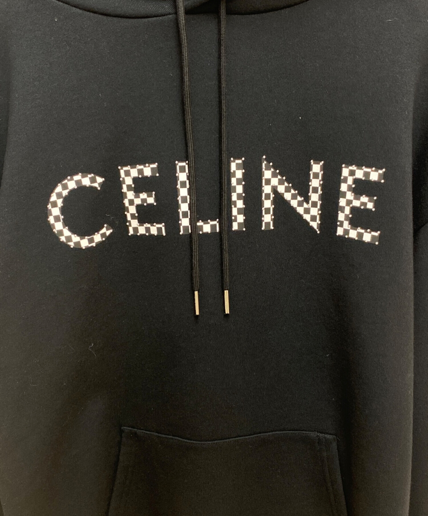 CELINE (セリーヌ) 21AWスタッズ付き ルーズ スウェットシャツ / コットンフリース ブラック サイズ:S