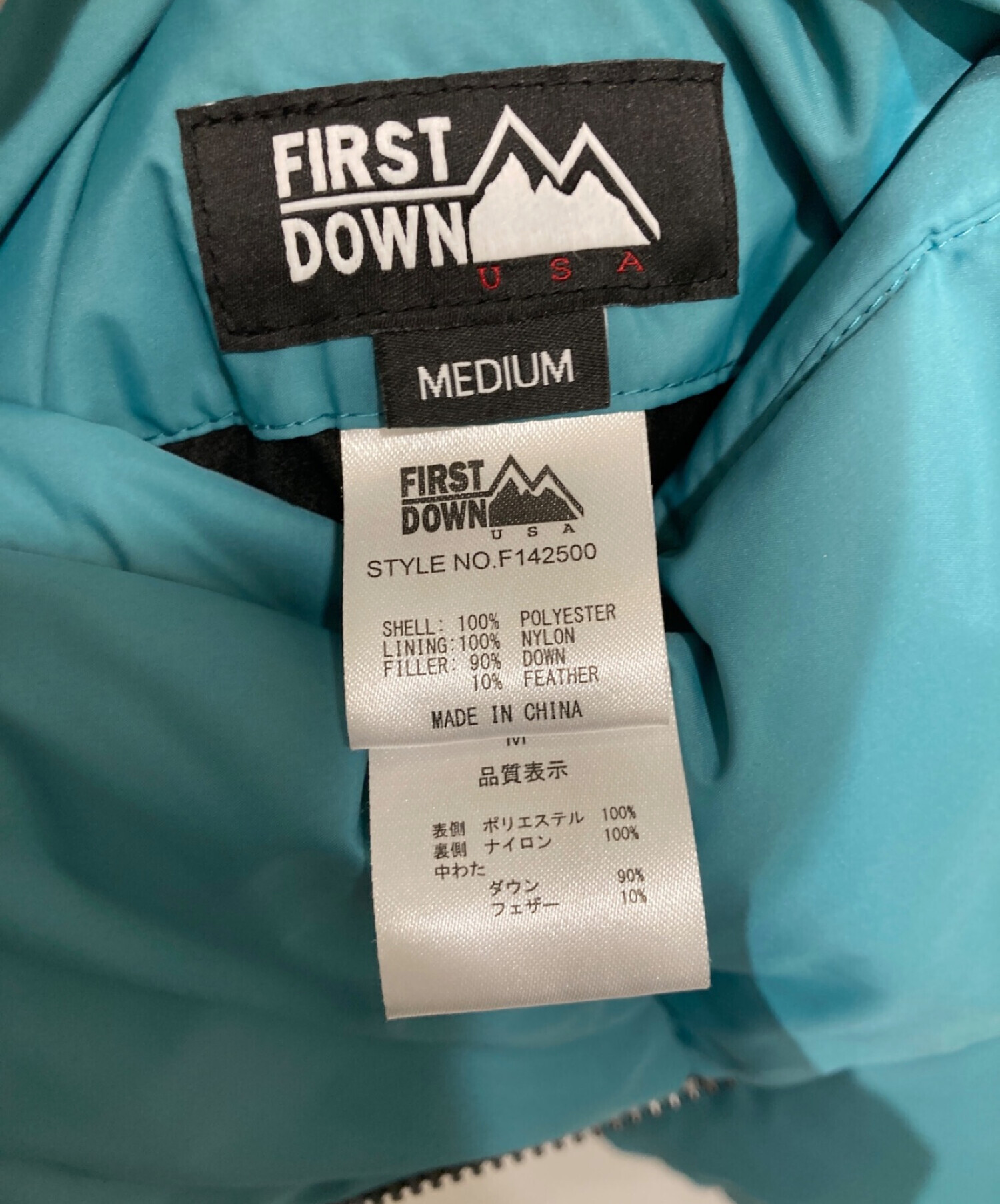 FIRST DOWN (ファーストダウン) リバーシブルダウンジャケット グリーン サイズ:M