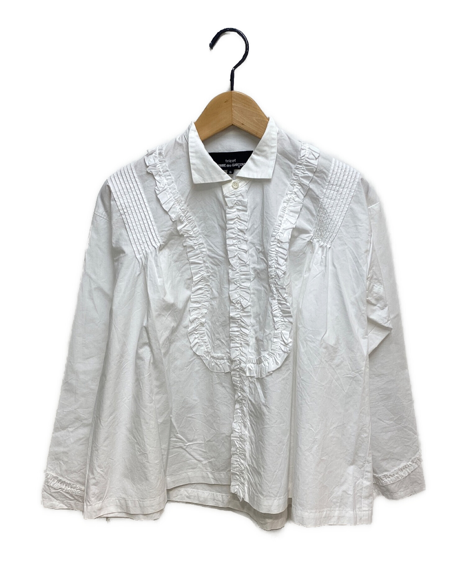 tricot COMME des GARCONS (トリココムデギャルソン) フリル装飾シャツ ホワイト サイズ:S