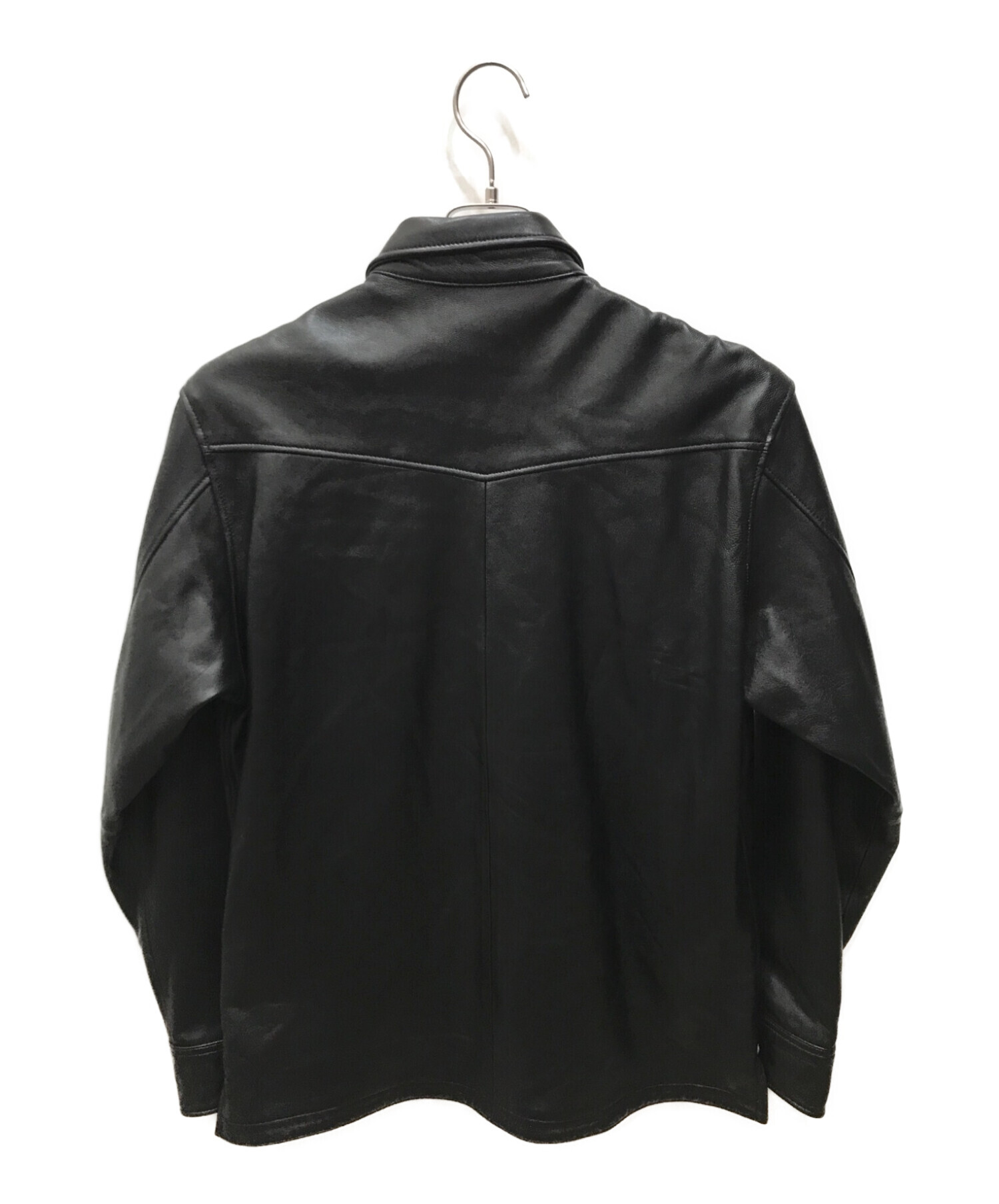 Schott (ショット) ラムレザーシャツ ブラック サイズ:L