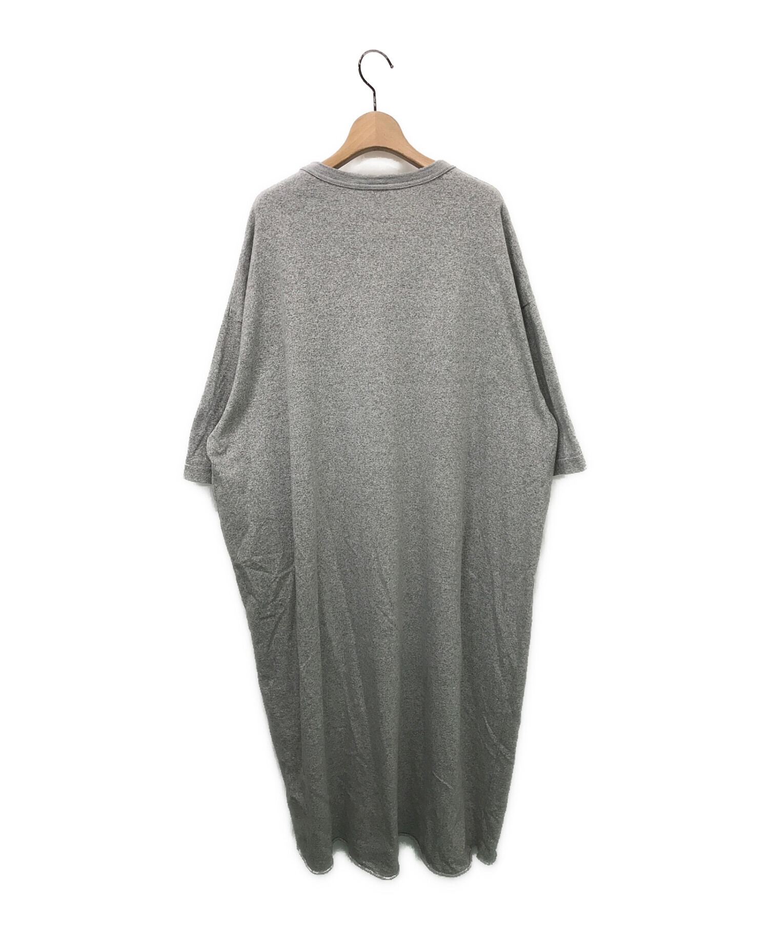 MAISON EUREKA (メゾンエウレカ) 21SS / FLOCKY DRAPE BIG Tシャツ ライトグレー サイズ:FREE