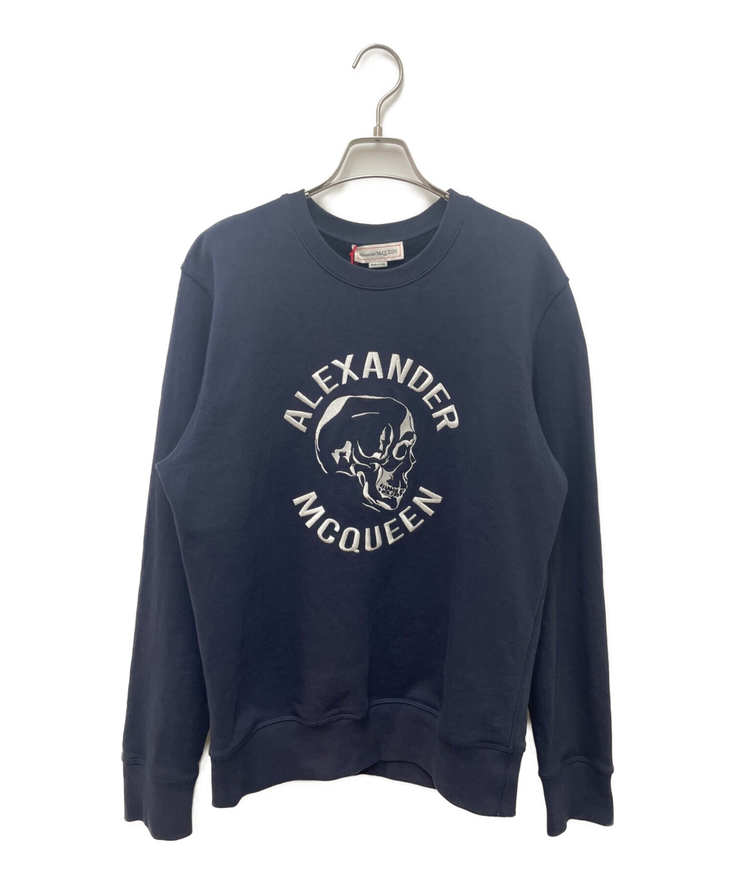 ALEXANDER McQUEEN (アレキサンダーマックイーン) スカルクルーネックスウェットシャツ ネイビー サイズ:L