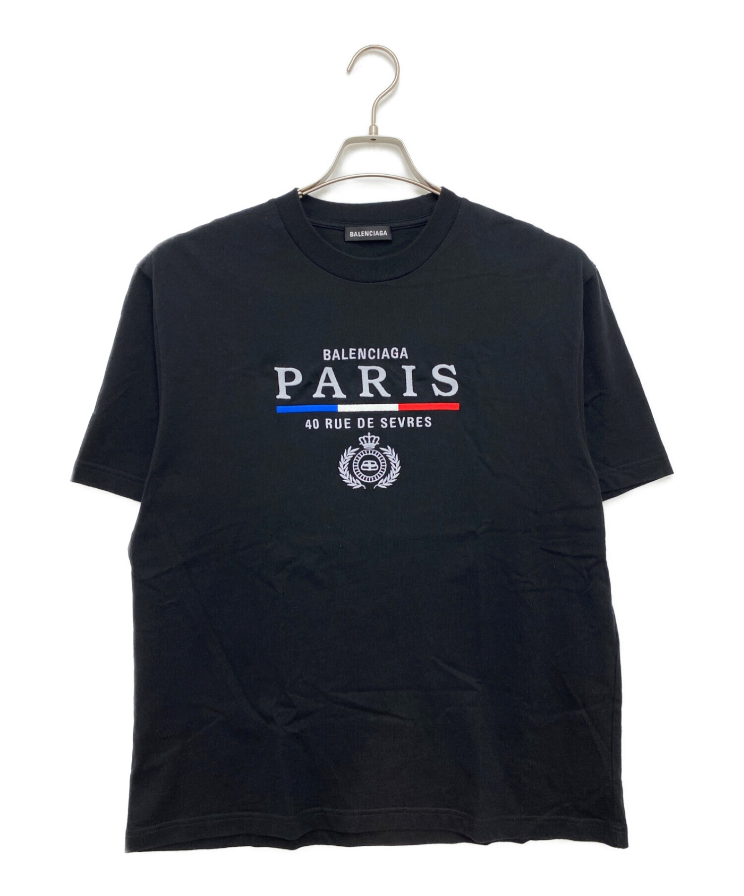 BALENCIAGA (バレンシアガ) PARIS FLAG REGULAR T-SHIRT ブラック サイズ:M