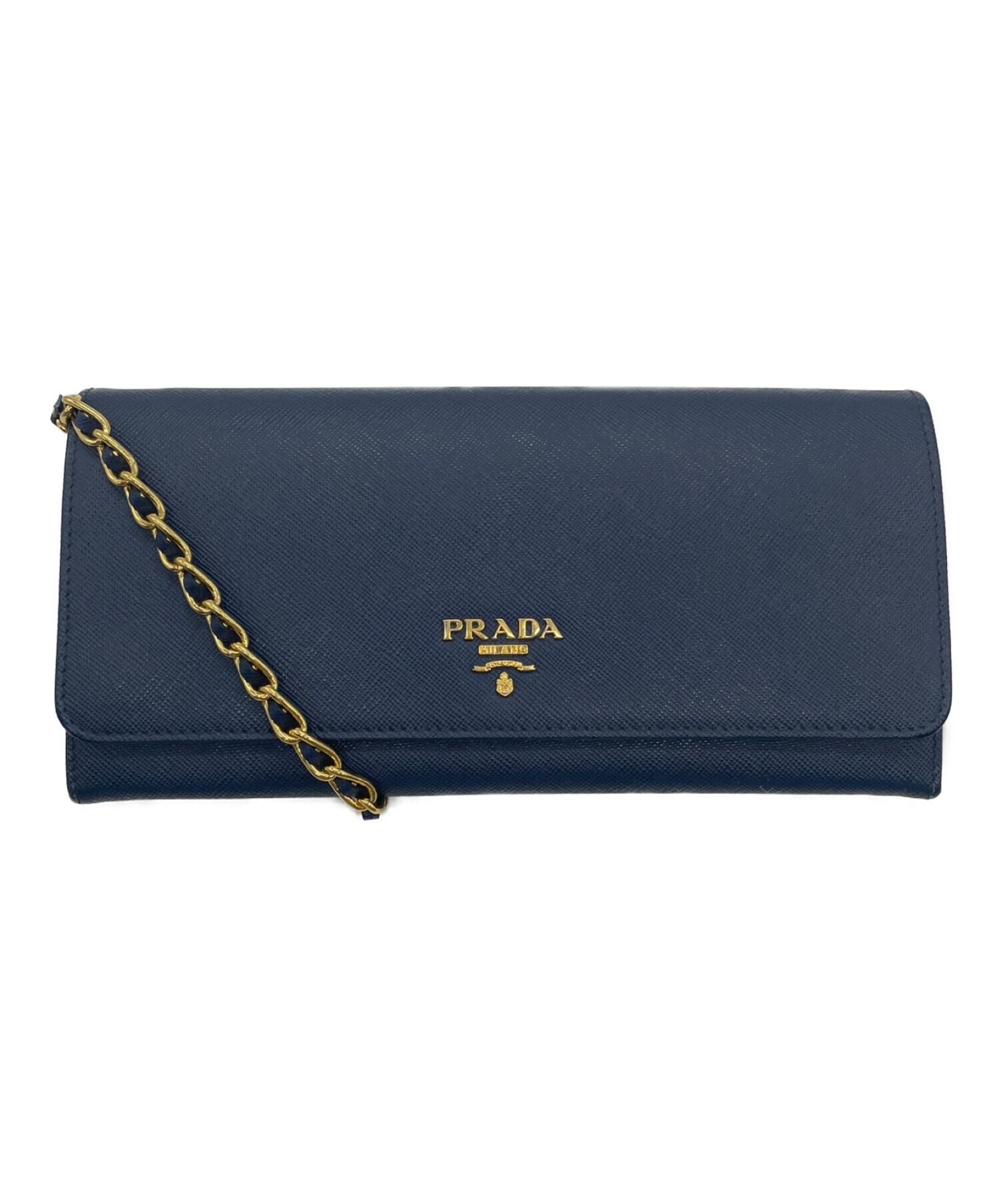 中古・古着通販】PRADA (プラダ) チェーンウォレット ネイビー