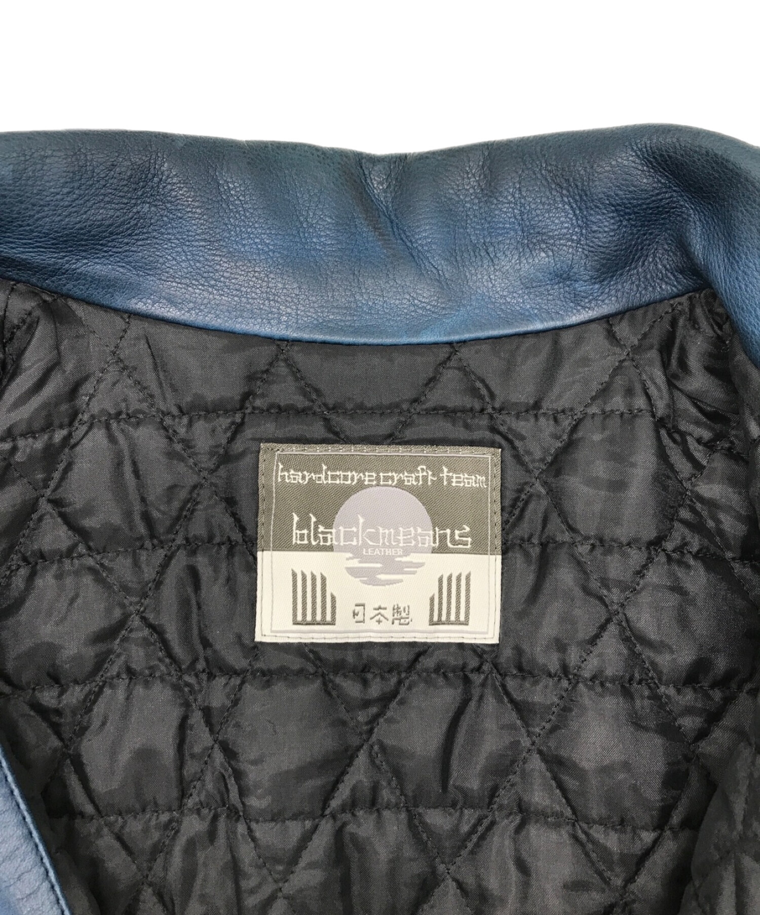 blackmeans (ブラックミーンズ) スパイクスタッズライダースジャケット ブルー サイズ:2