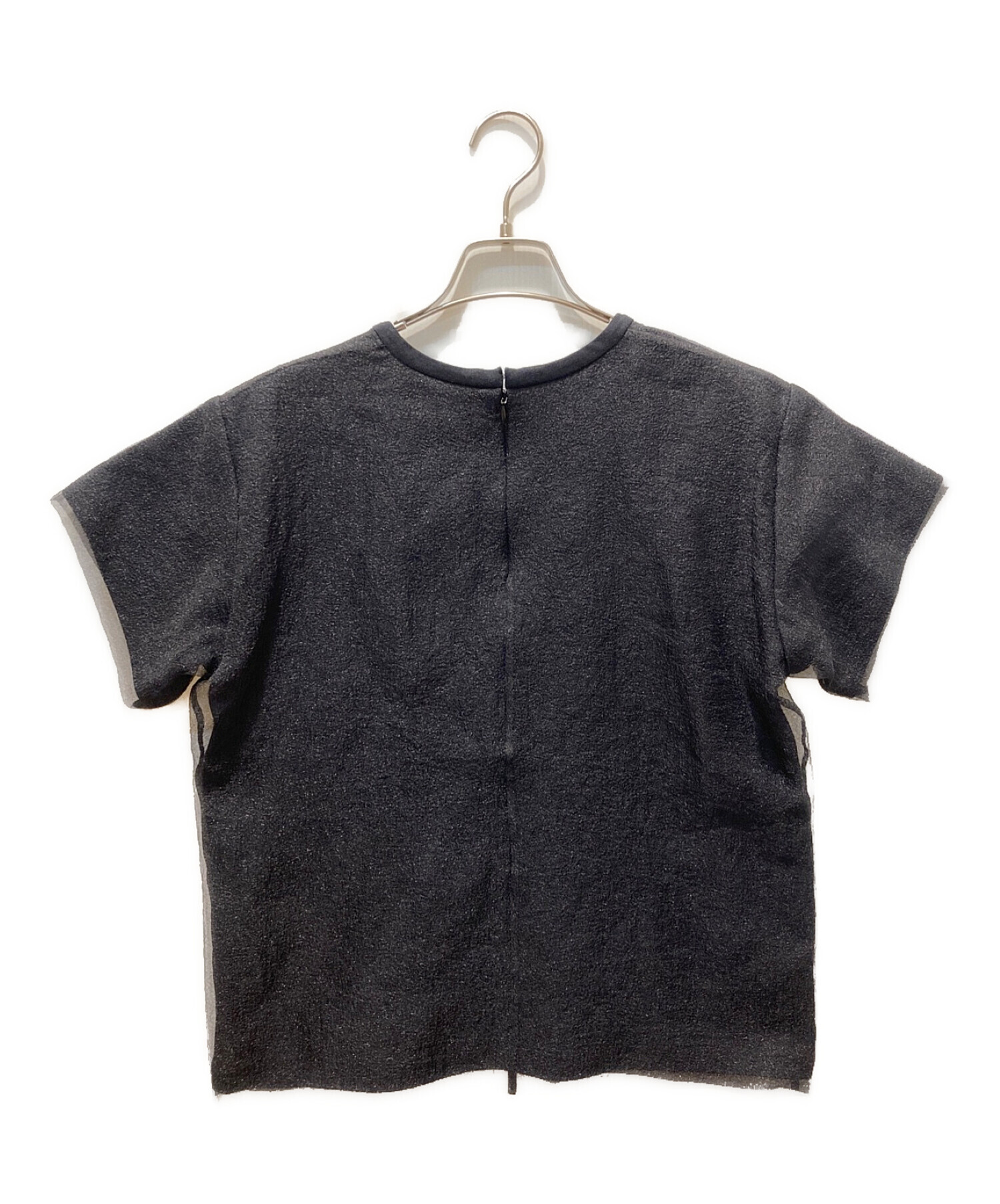 AKIRA NAKA (アキラナカ) オーガンジーレイヤードTシャツ ブラック サイズ:2