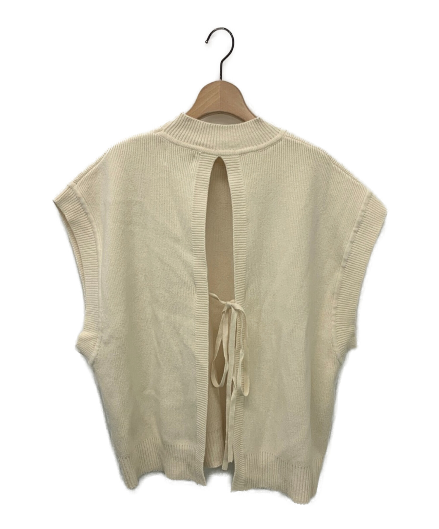 中古・古着通販】CLANE (クラネ) BACK SLIT KNIT VEST アイボリー