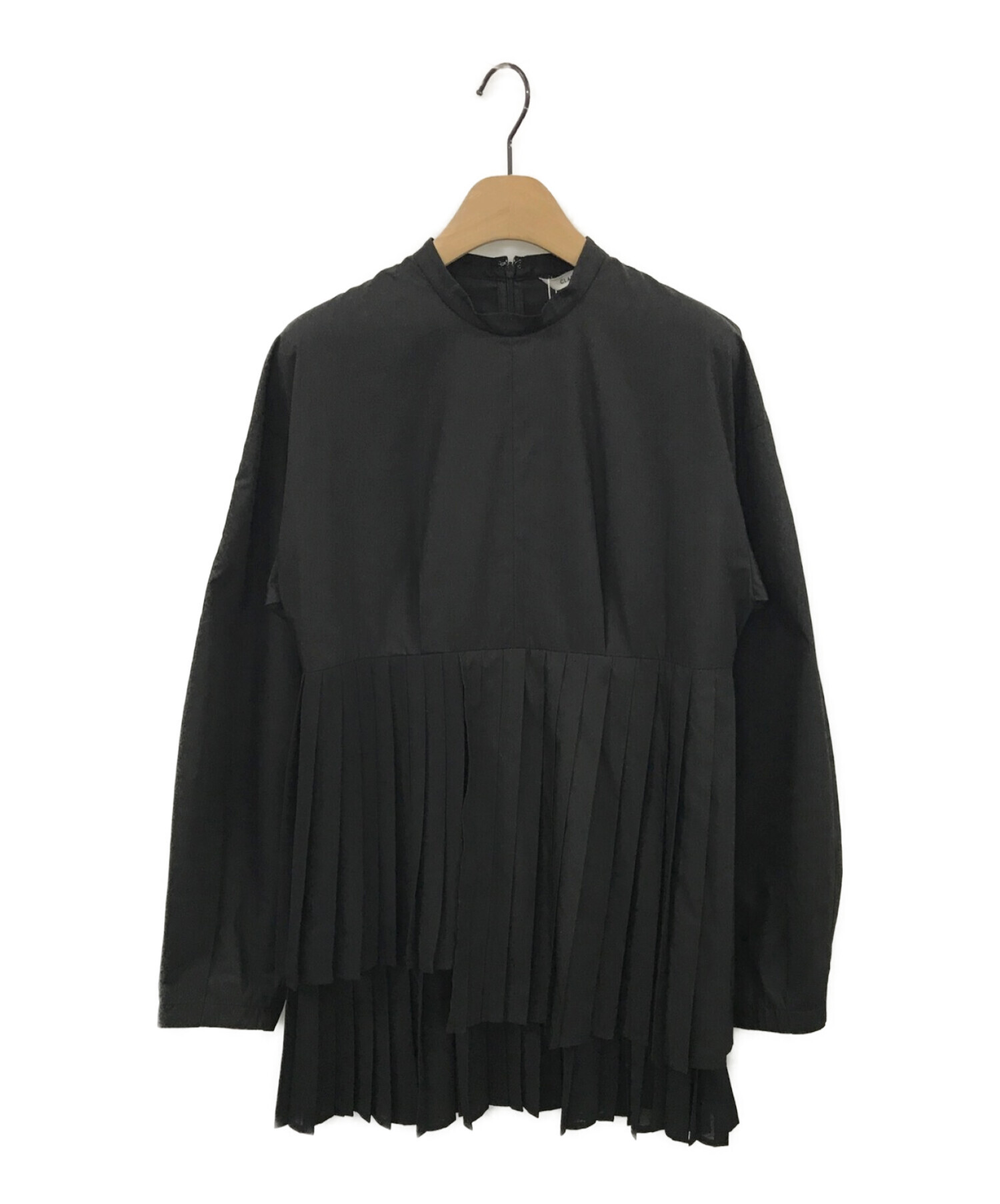 CLANE (クラネ) SHAPE LINE PLEAT TOPS ブラック サイズ:1 未使用品