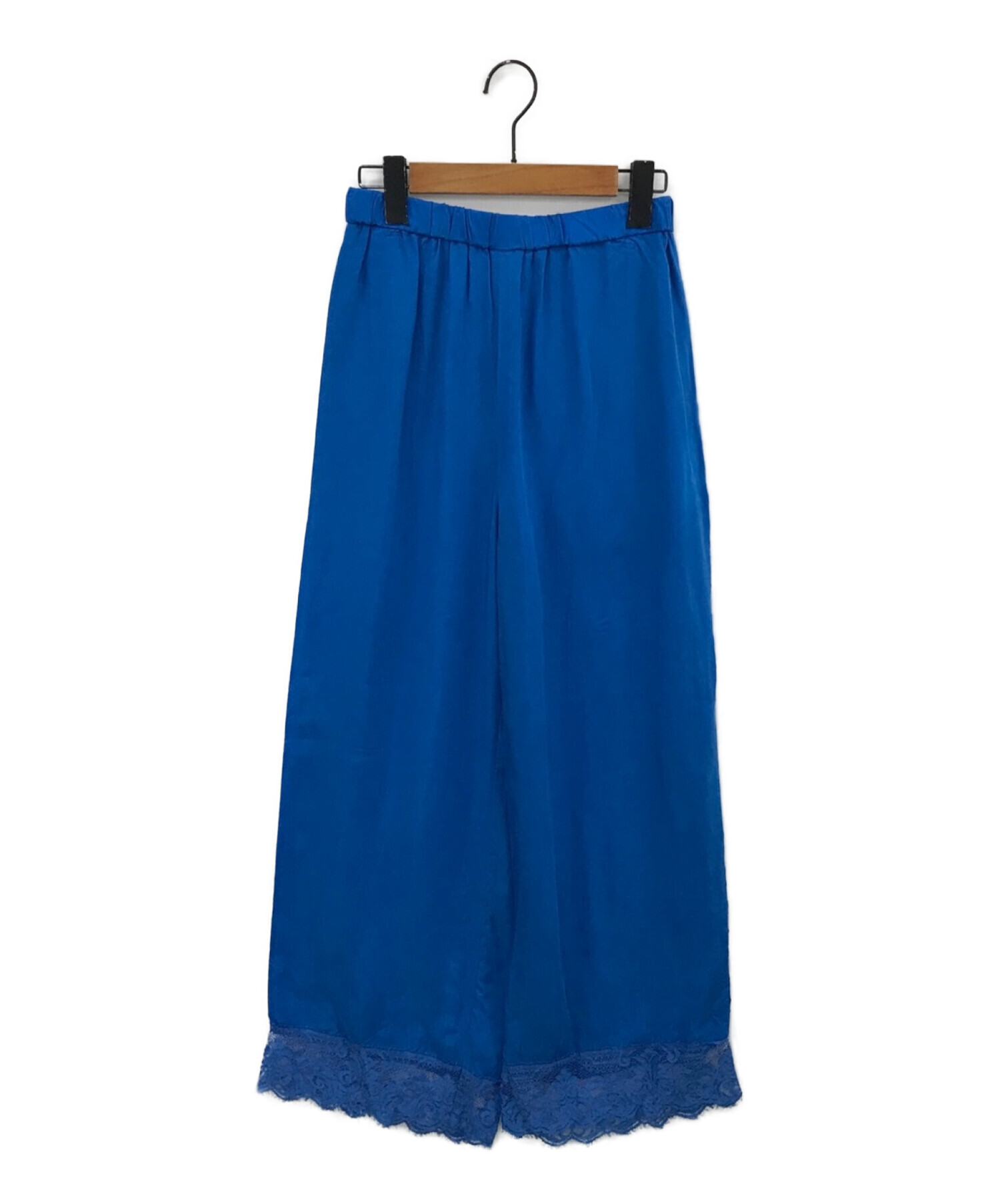 VERMEIL par iena (ヴェルメイユ パー イエナ) キュプラフィブリル裾レースパンツ ブルー サイズ:38
