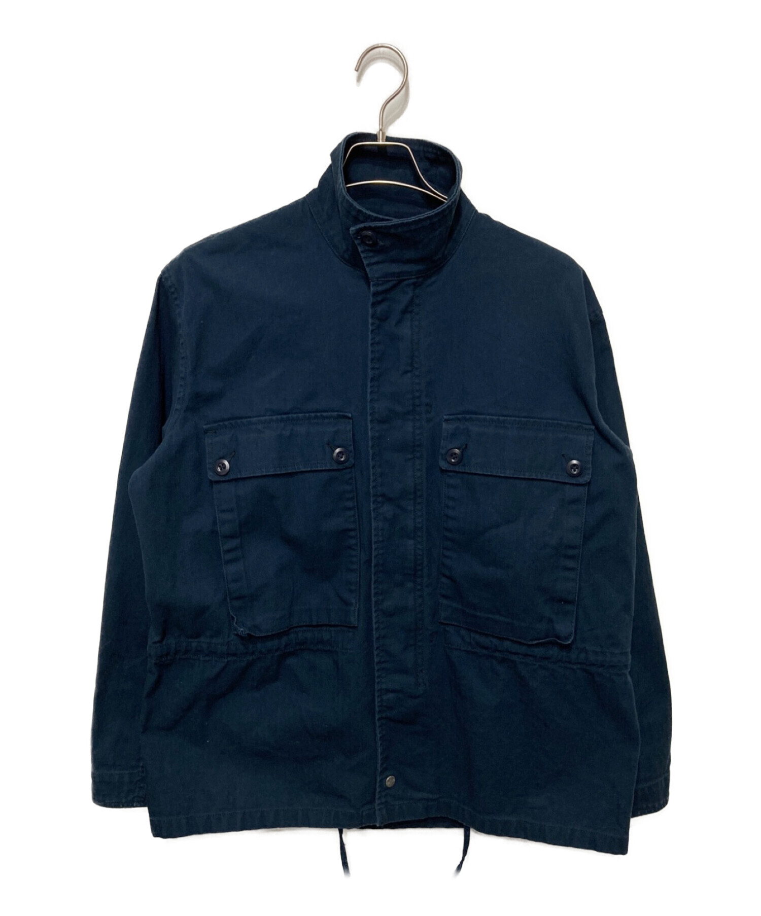 LYBRO×NIGEL CABOURN (ライブロ×ナイジェル・ケーボン) ZIP MILITARY JACKET HERRING  BONE/ジップミリタリージャケットヘリンボーン ネイビー サイズ:48