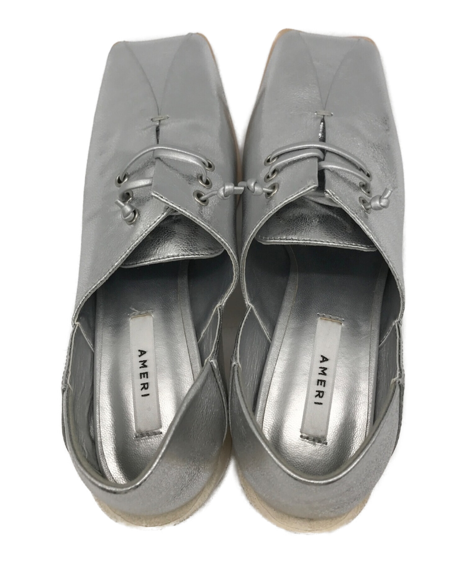 Ameri (アメリ) UND 2WAY SQUARE LOAFERS シルバー サイズ:S