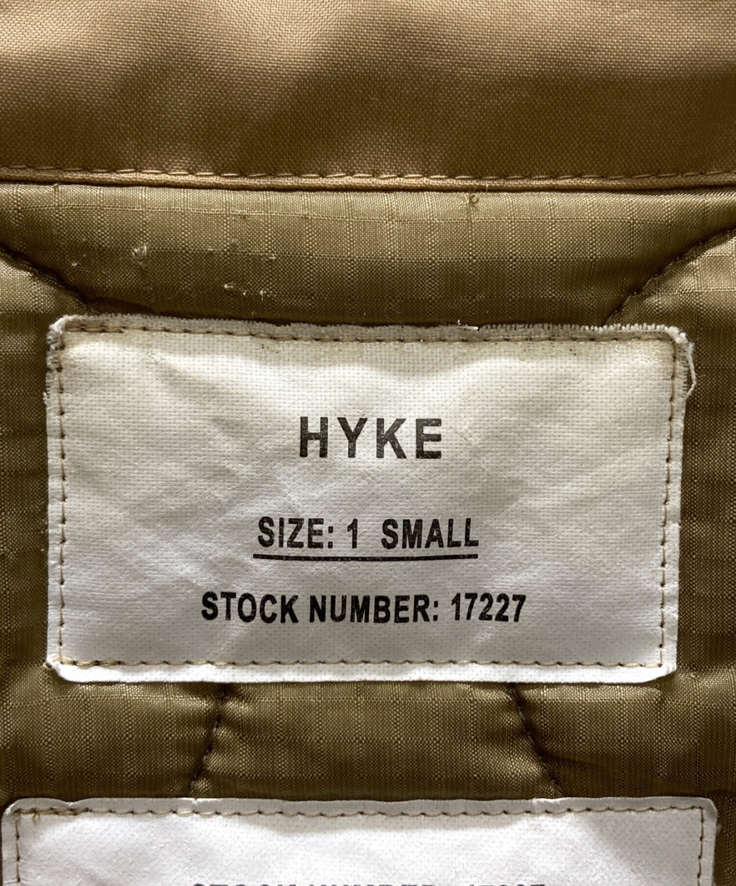 中古・古着通販】HYKE (ハイク) キルティングライナーコート オリーブ