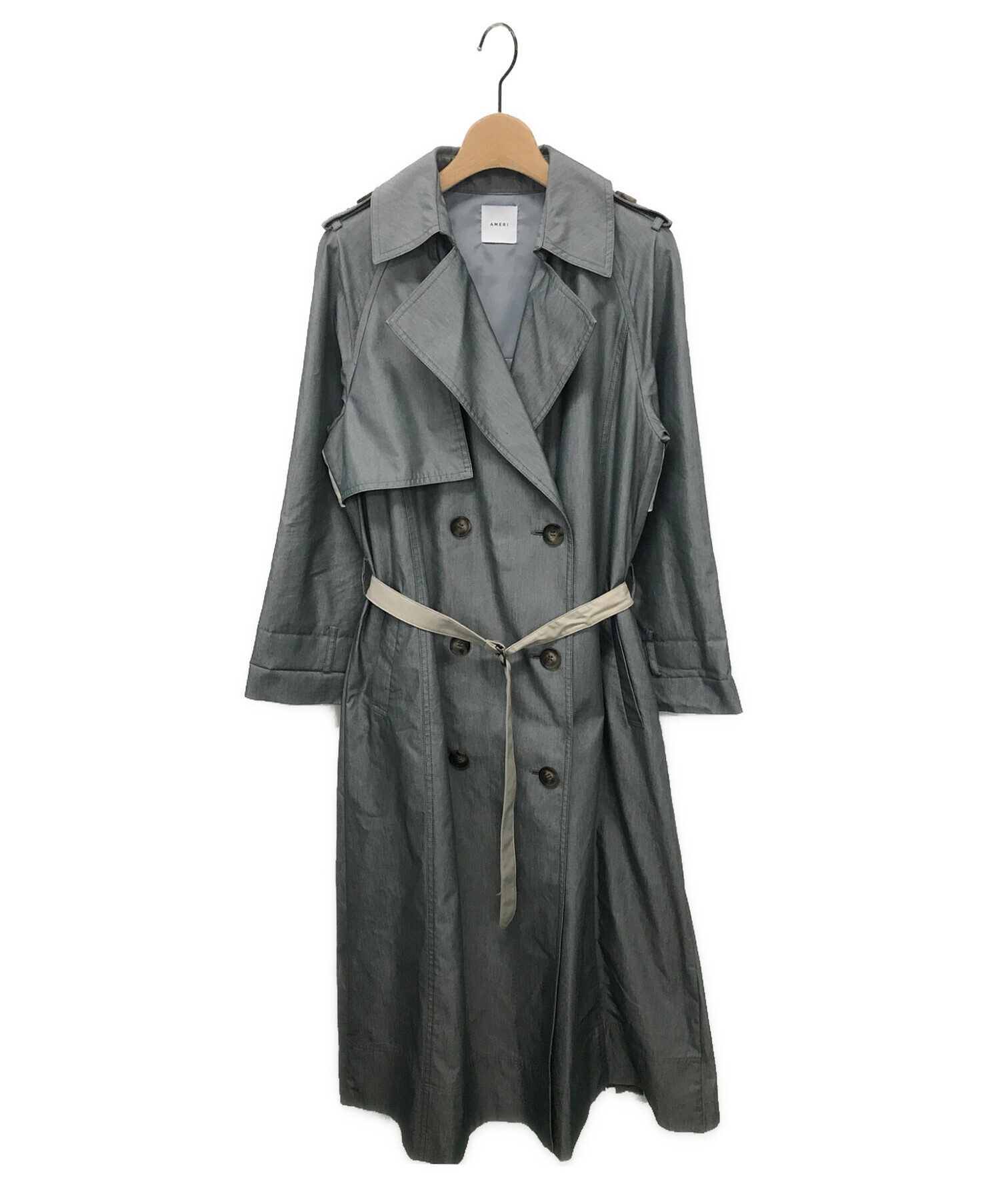 中古・古着通販】AMERI (アメリ) VARIOUS BACK PLEATS TRENCH ブルー