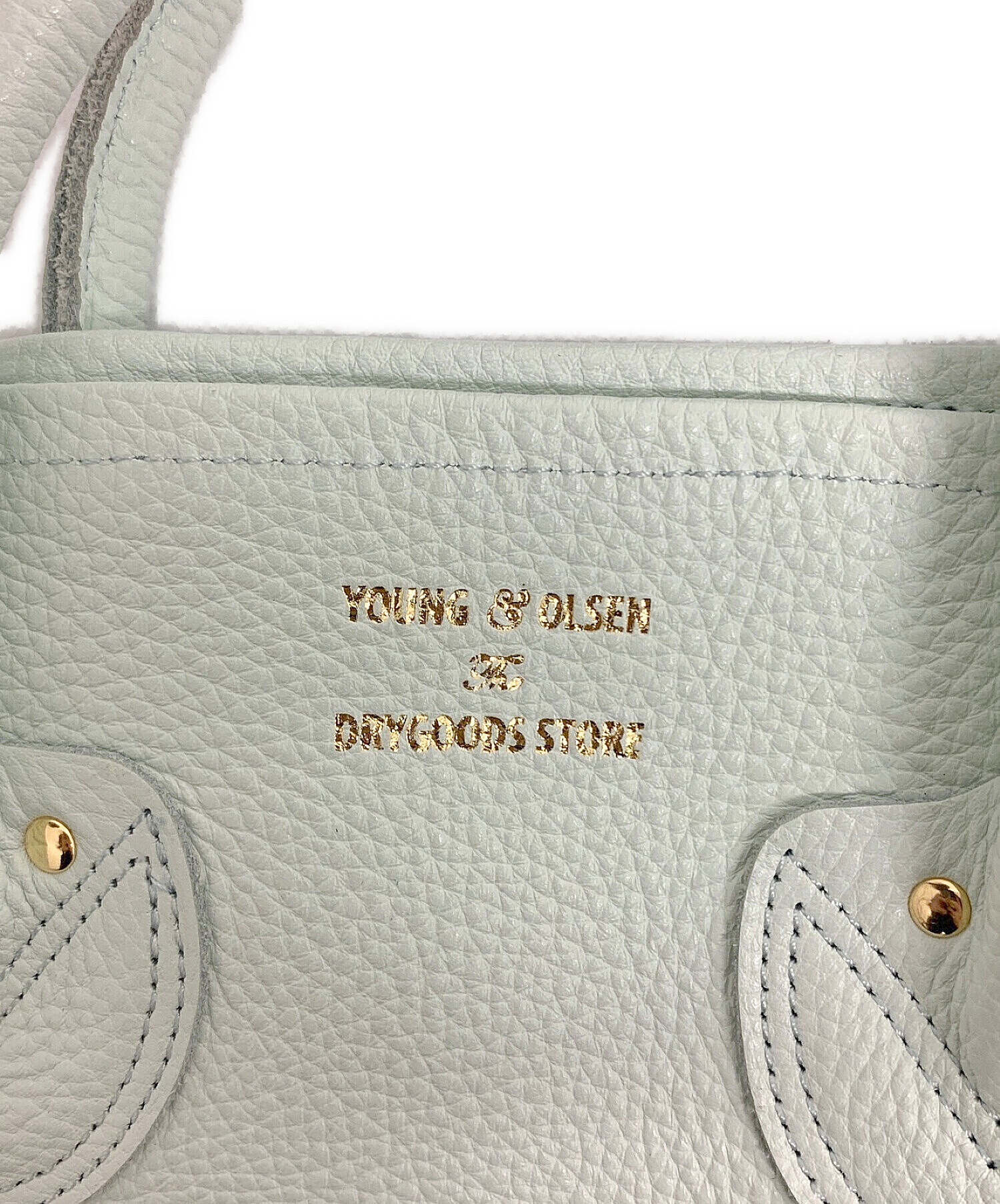 YOUNG & OLSEN The DRYGOODS STORE (ヤングアンドオルセン ザ ドライグッズストア) EMBOSSED LEATHER  TOTE L ミントグリーン サイズ:-