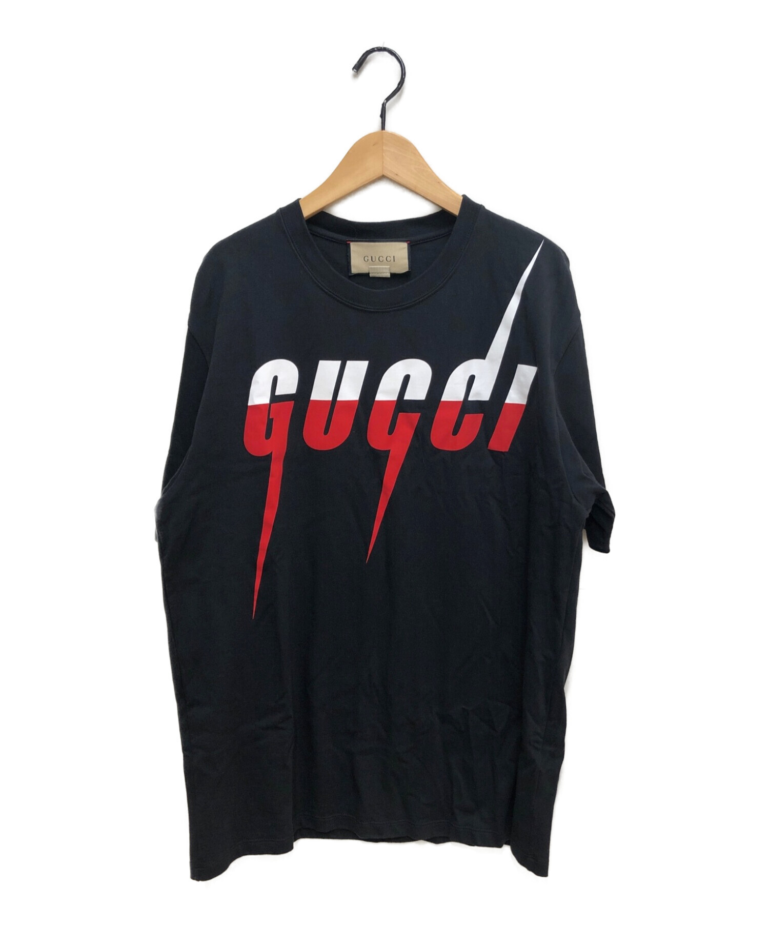 中古・古着通販】GUCCI (グッチ) ブレードロゴプリントTシャツ