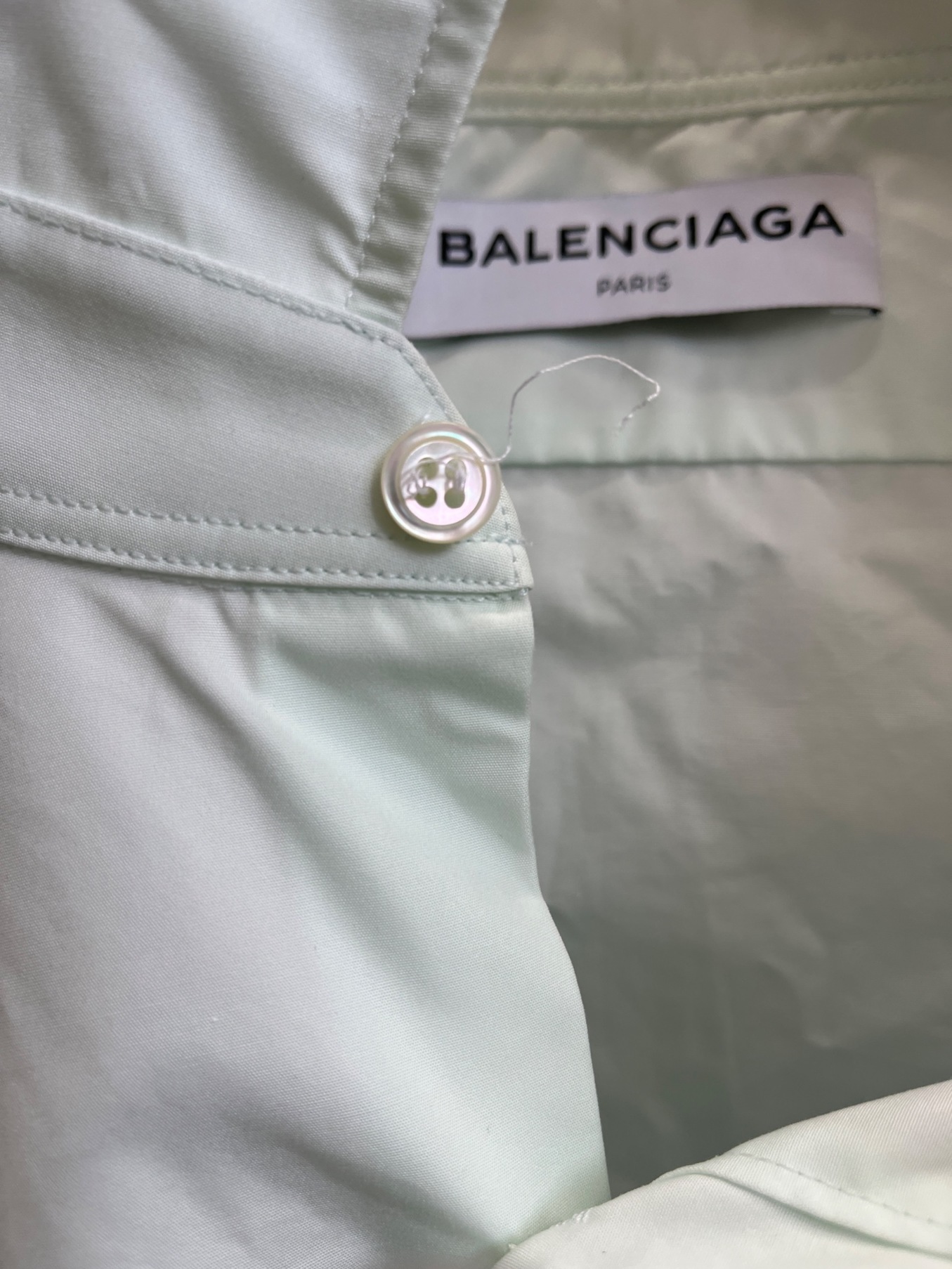 BALENCIAGA (バレンシアガ) ピンチドカラーオーバーサイズシャツ スカイブルー サイズ:36