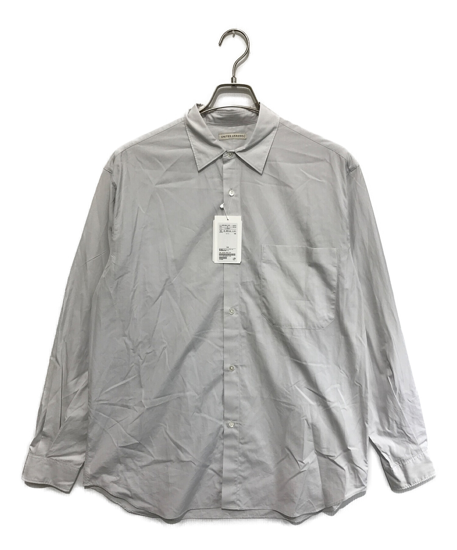 UNITED ARROWS TOKYO (ユナイテッドアローズトウキョウ) スビン コットン オーバー シャツ ライトグレー サイズ:SIZE M  未使用品