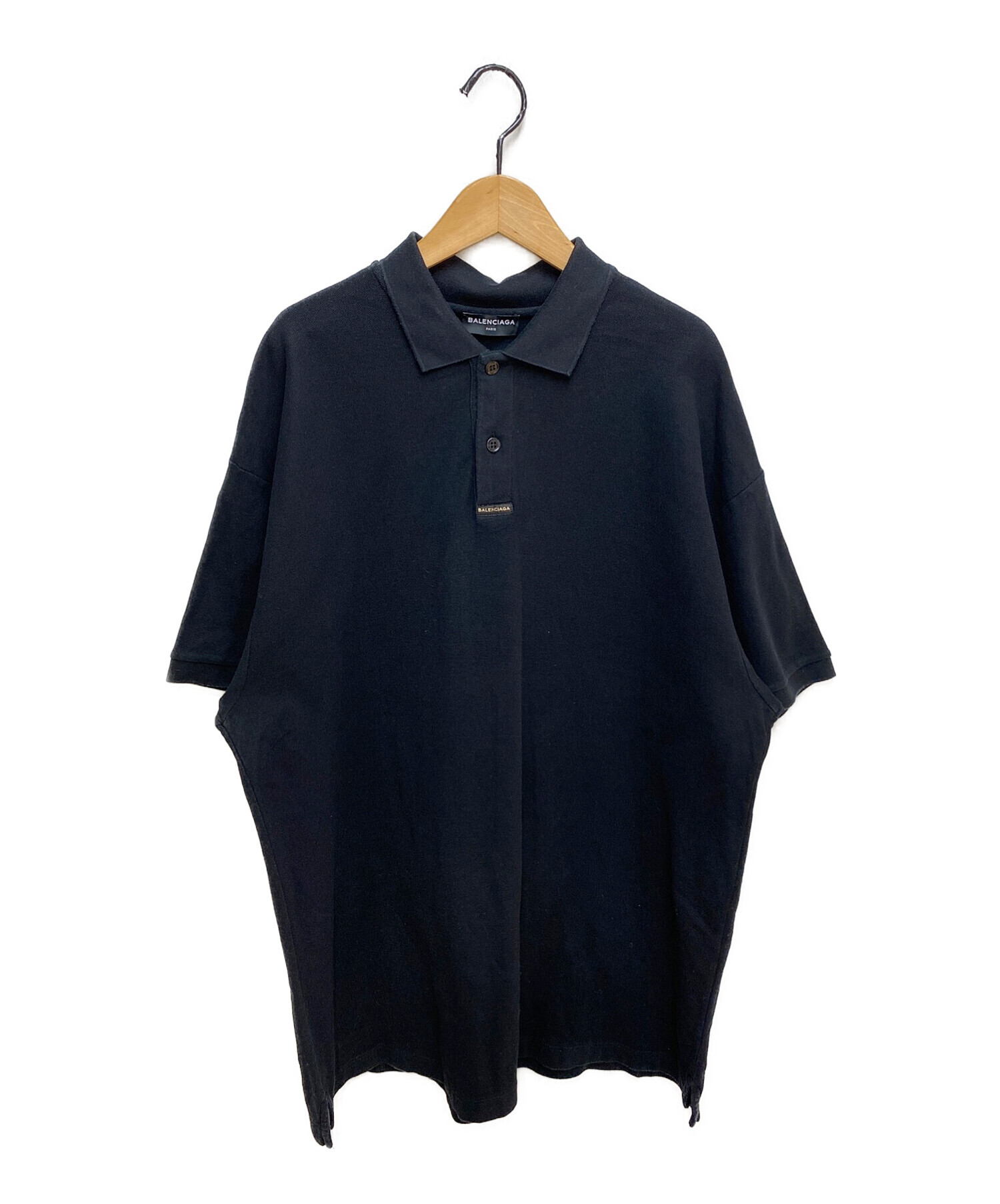 BALENCIAGA (バレンシアガ) オーバーサイズポロシャツ ブラック サイズ:M