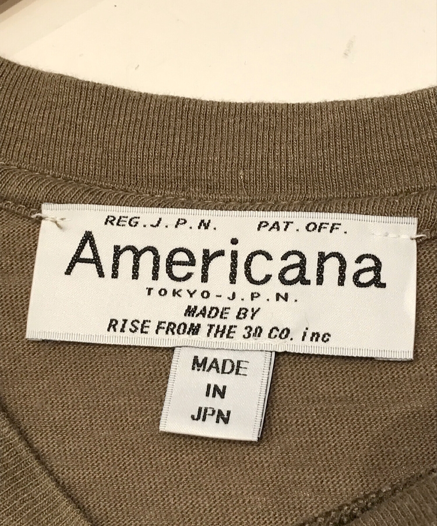 Americana (アメリカーナ) 別注College Tシャツ カーキ サイズ:サイズ表記なし