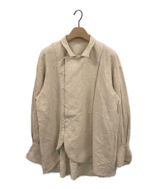 中古・古着通販】louren (ローレン) cotton jacquard blouse ベージュ
