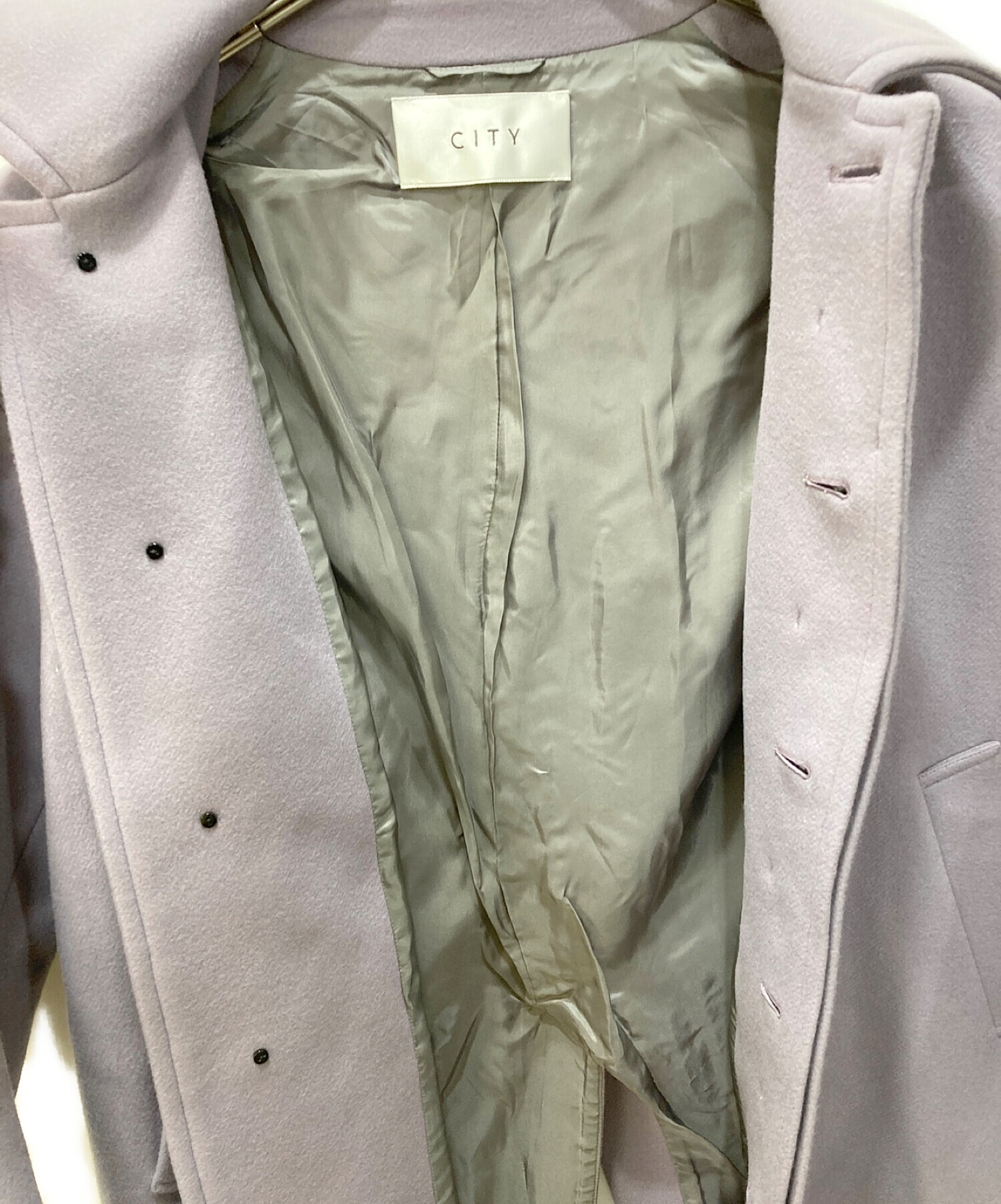 中古・古着通販】CITY (シティ) SUPER140S BALCOLLAR COAT パープル