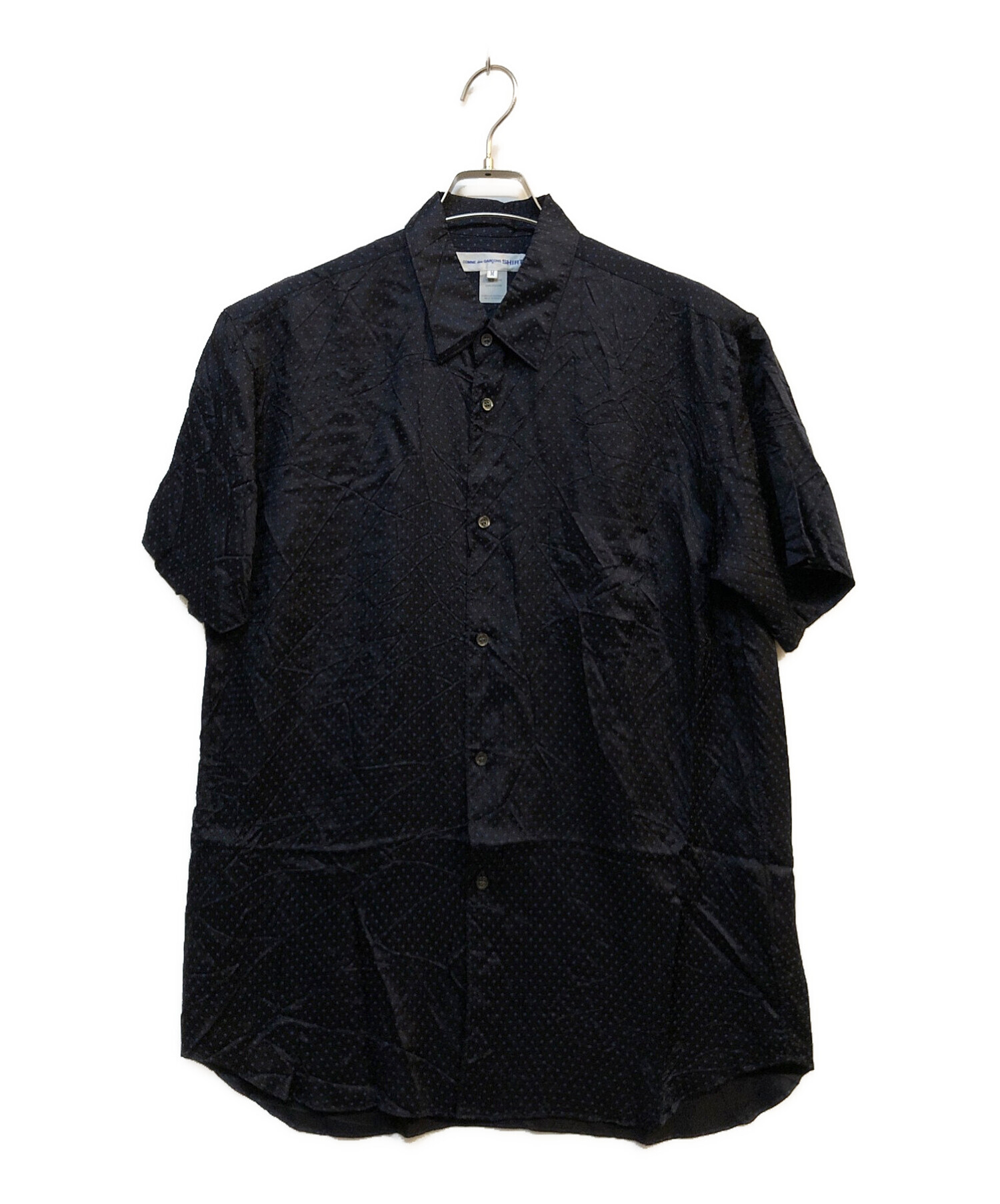 COMME des GARCONS SHIRT (コムデギャルソンシャツ) ドットプリントハーフスリーブシャツ ネイビー サイズ:M