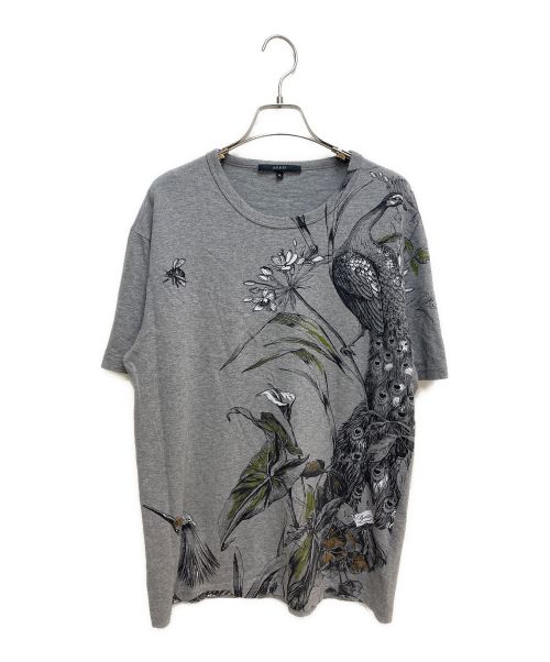 【中古・古着通販】GUCCI (グッチ) 孔雀プリントTシャツ グレー 