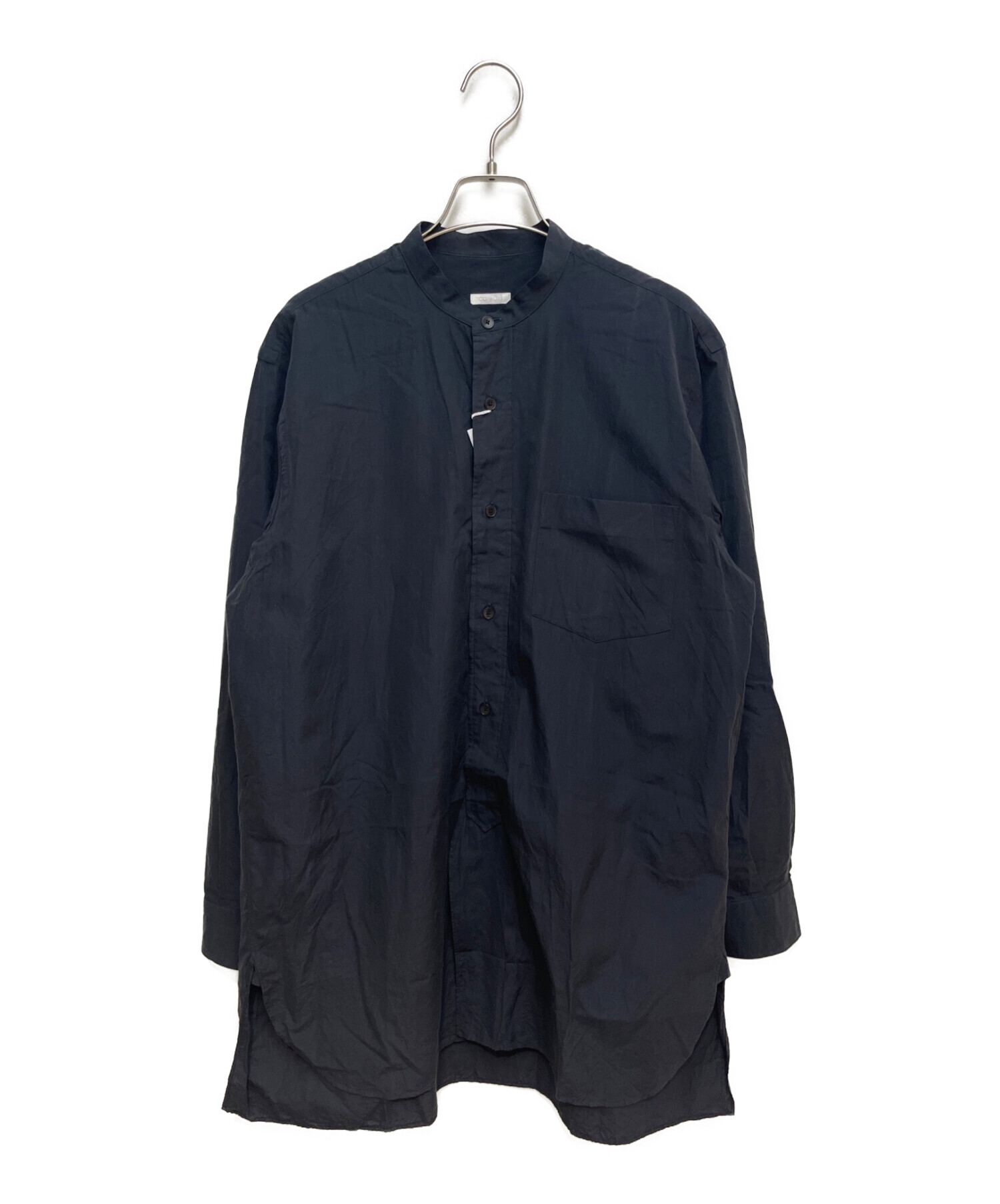 COMOLI (コモリ) BAND COLLAR SHIRT ネイビー サイズ:1