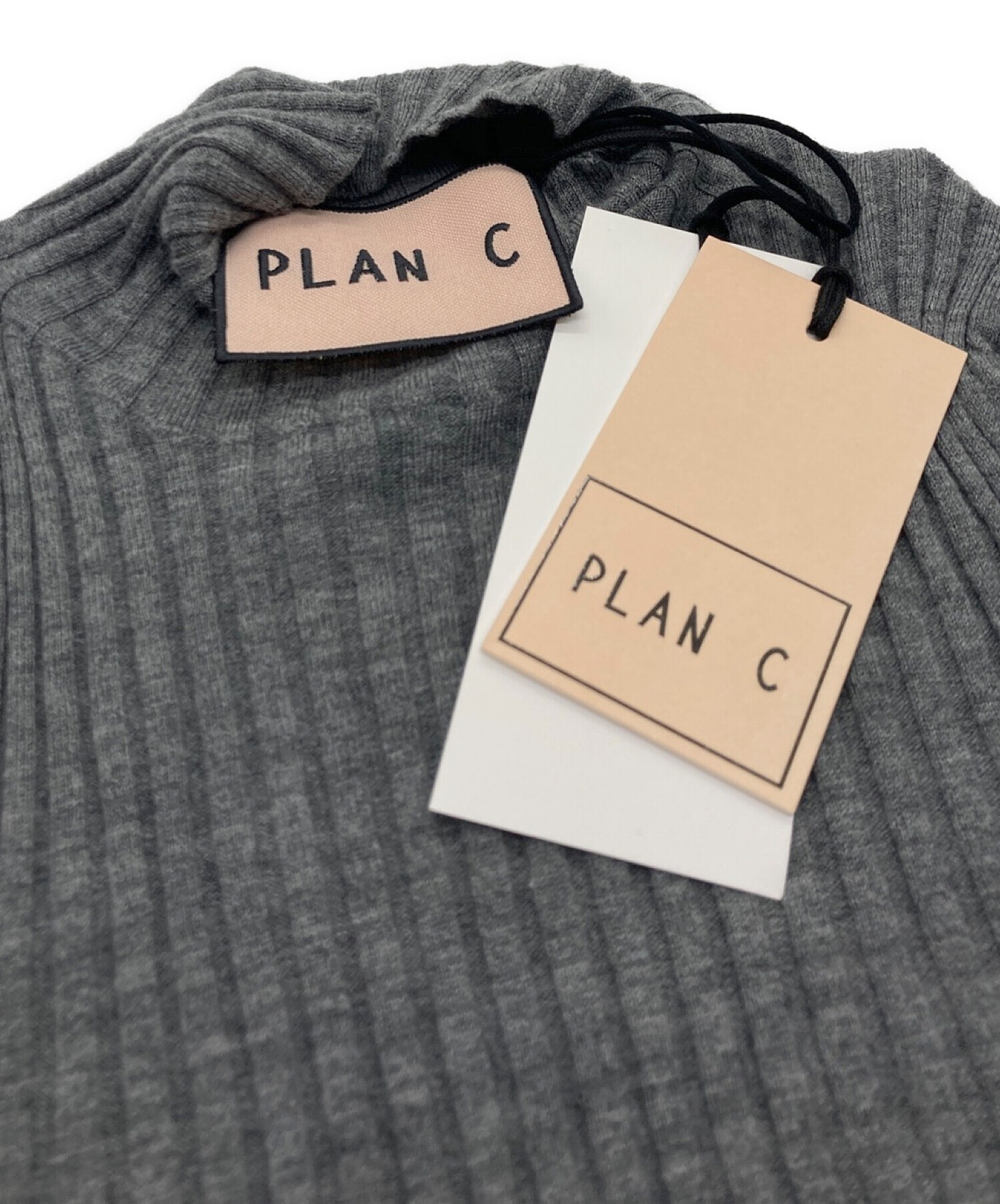 中古・古着通販】PLAN C (プランシー) リブタートルニット グレー