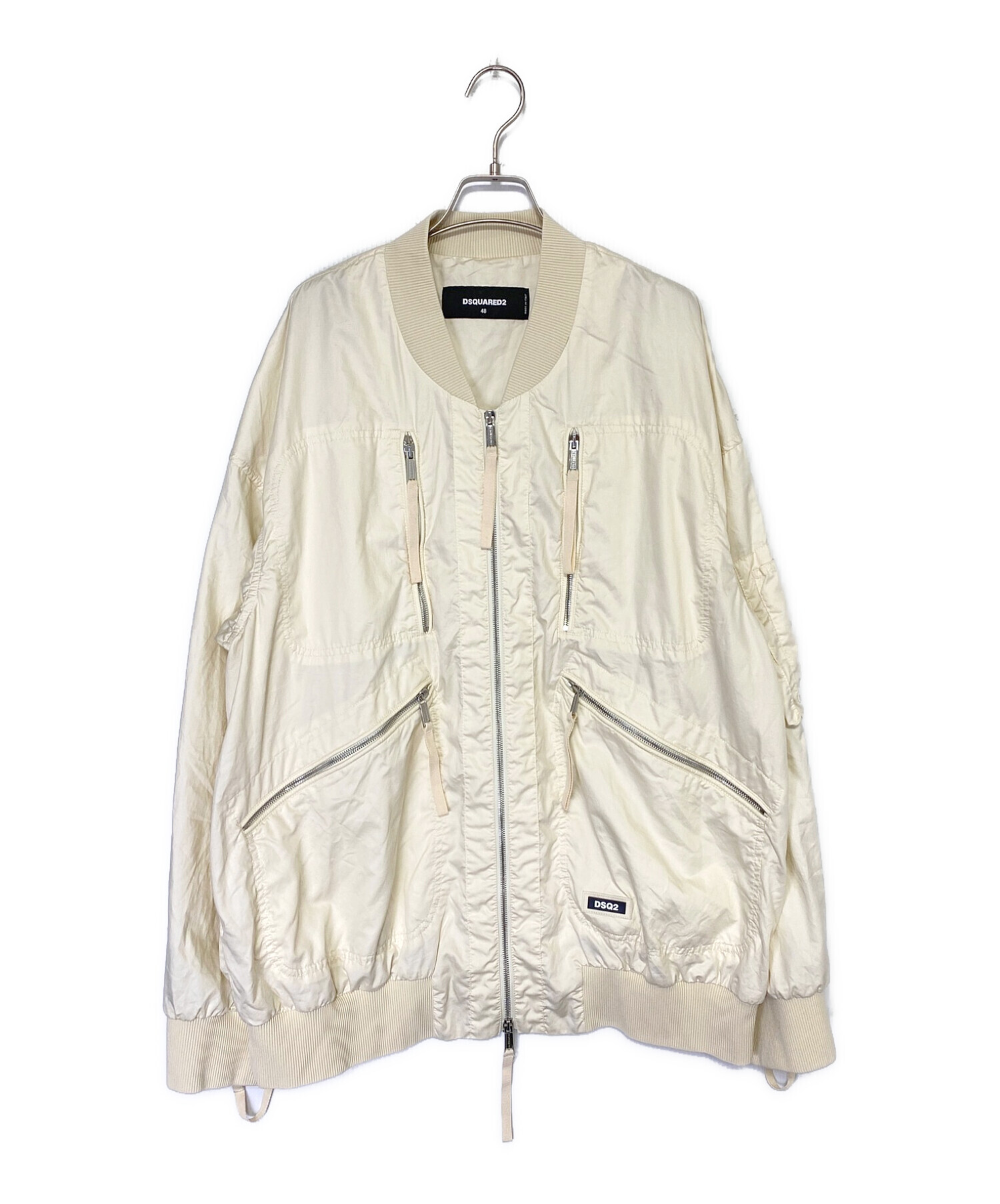 中古・古着通販】DSQUARED2 (ディースクエアード) Cotton Bomber アイボリー サイズ:SIZE 48｜ブランド・古着通販  トレファク公式【TREFAC FASHION】スマホサイト