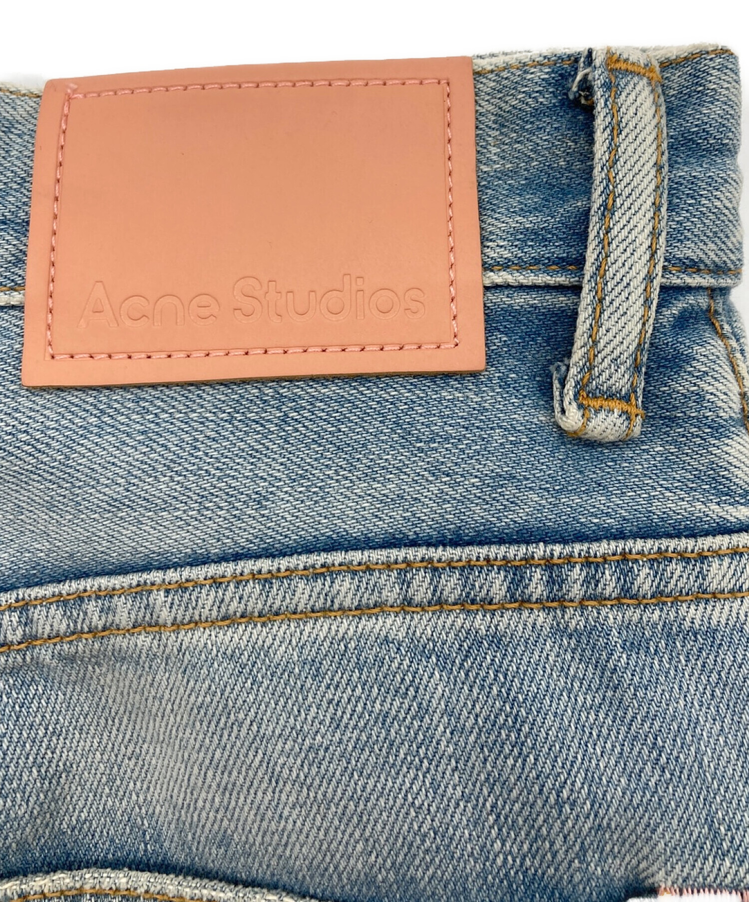 Acne studios (アクネストゥディオズ) 1990 THIGH PATCH/カットオフフレアデニムパンツ インディゴ サイズ:W27×32