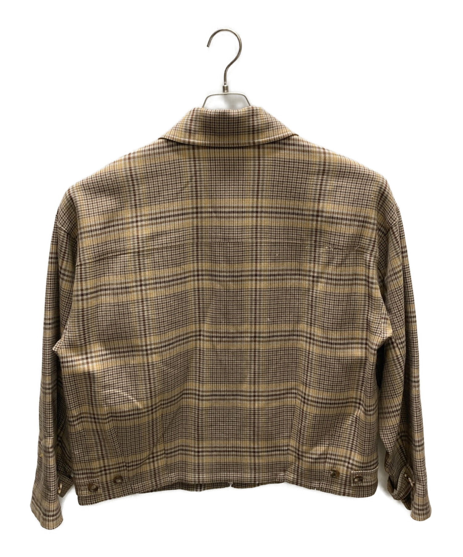 AURALEE (オーラリー) WOOL SERGE CHECK ZIP-UP BLOUSON ベージュ サイズ:3