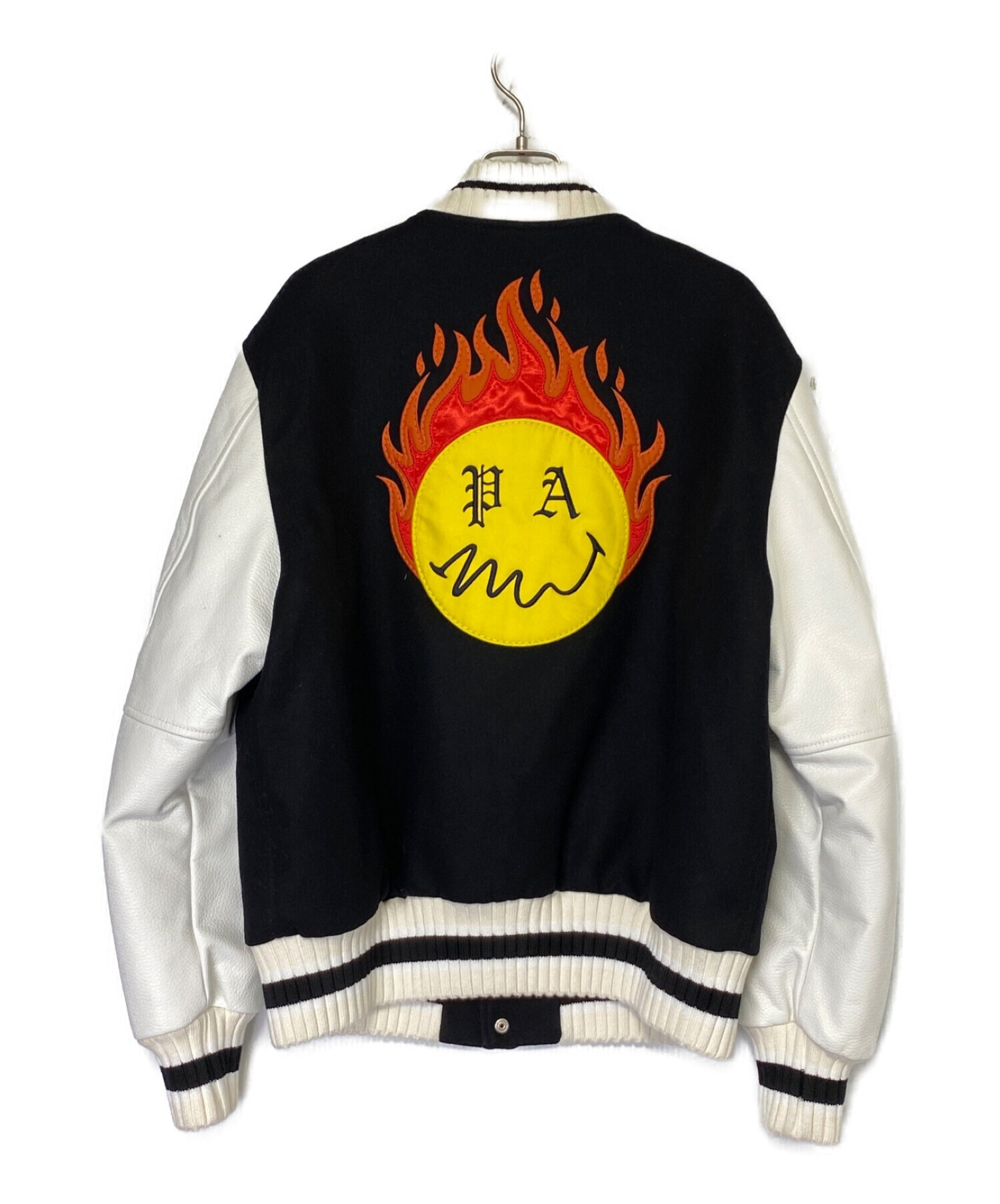Palm Angels (パームエンジェルス) Burning Head Varsity Jacket ブラック サイズ:M