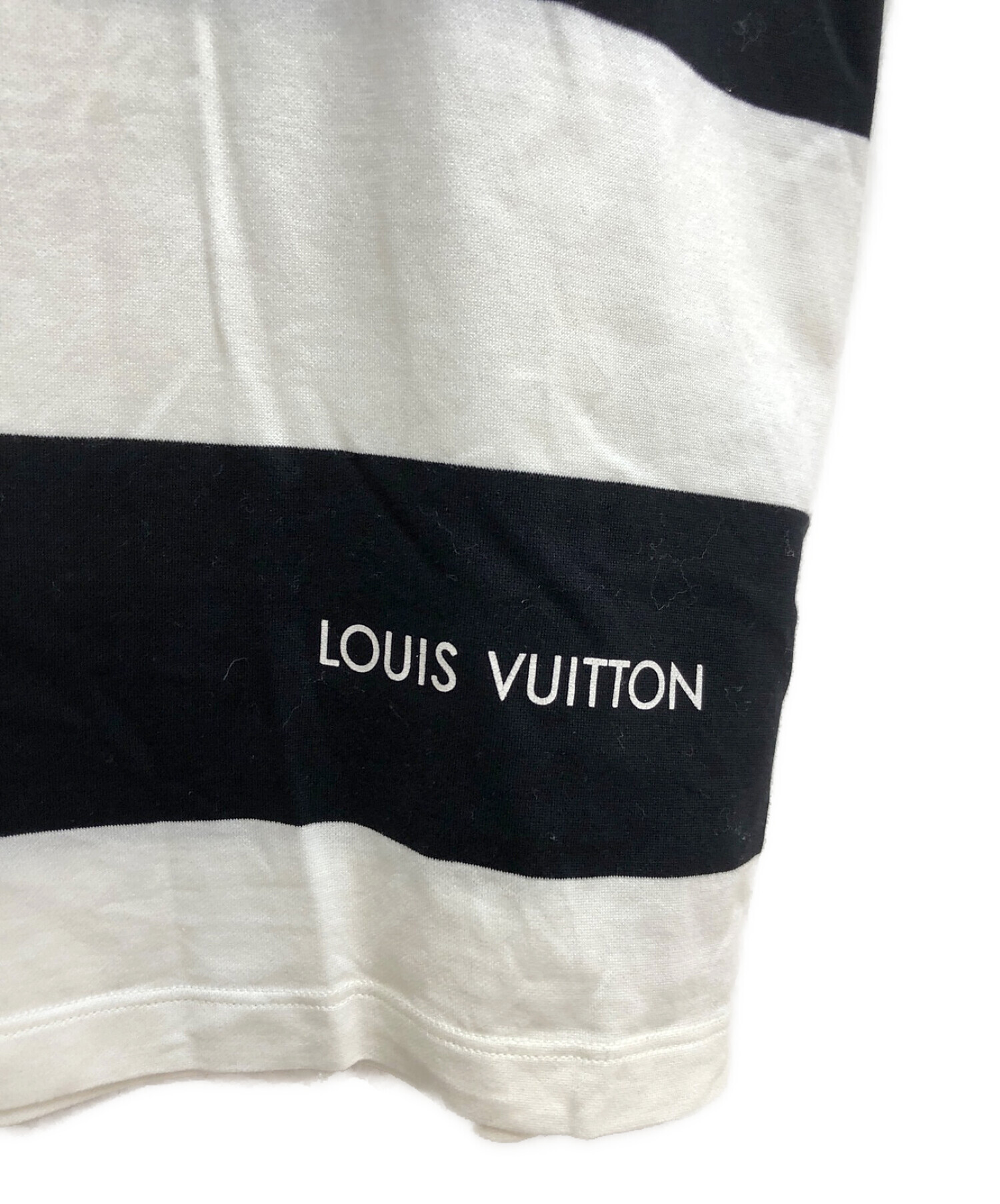 LOUIS VUITTON (ルイ ヴィトン) ボーダーTシャツ ホワイト×ブラック サイズ:M