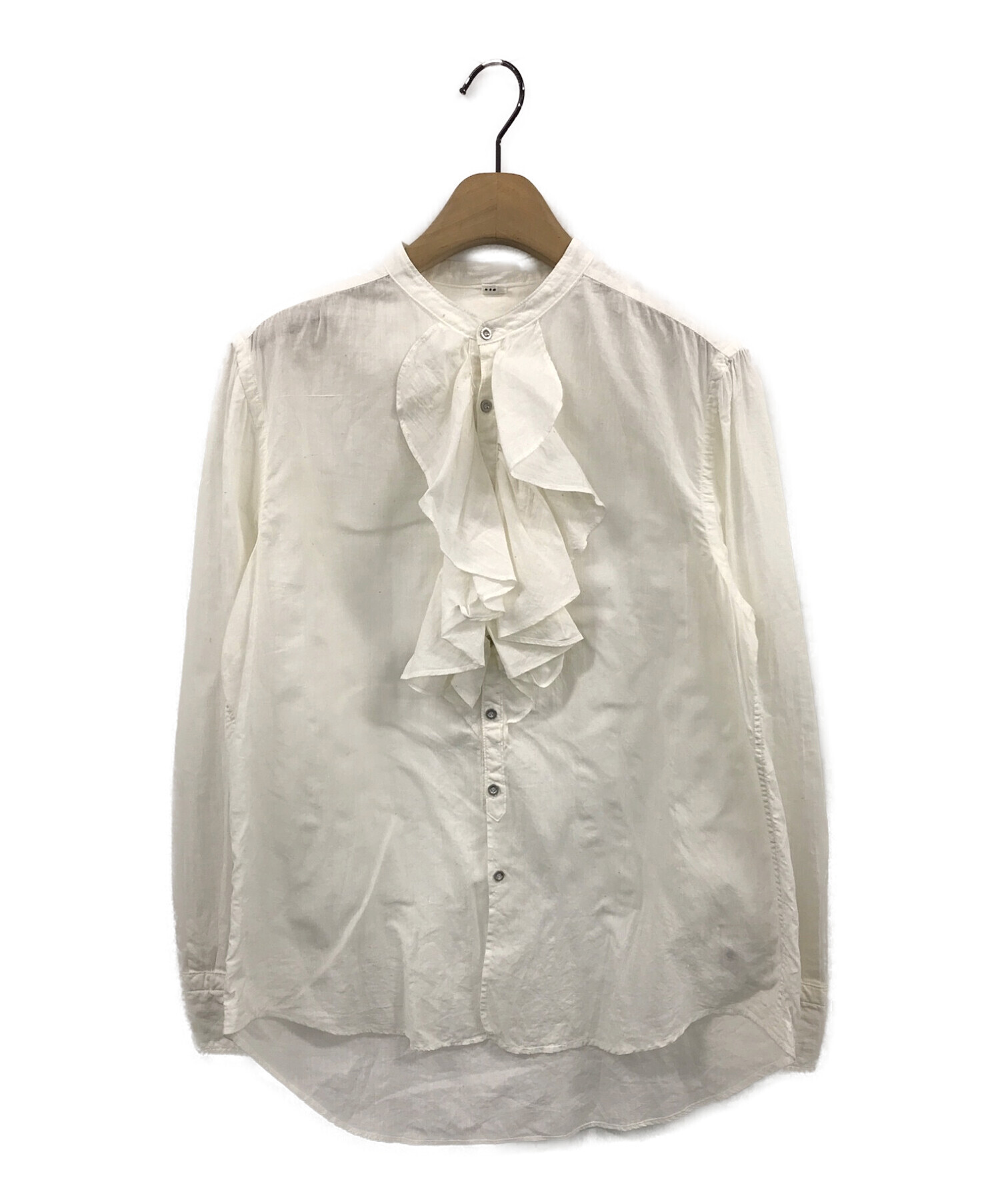 45R (フォーティーファイブアール) インドカディのフリルシャツ ホワイト サイズ:3