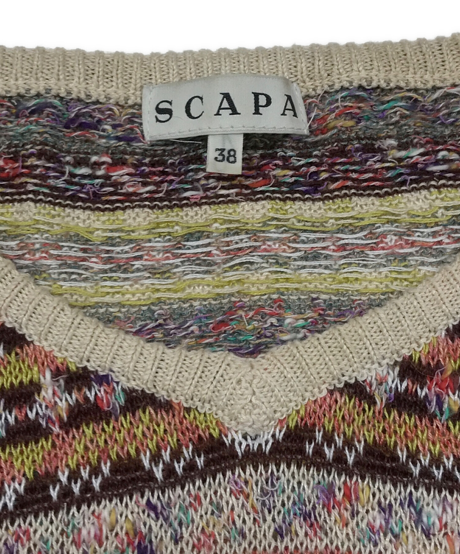 中古・古着通販】SCAPA (スキャパ) フェアアイルリネンニット ピンク